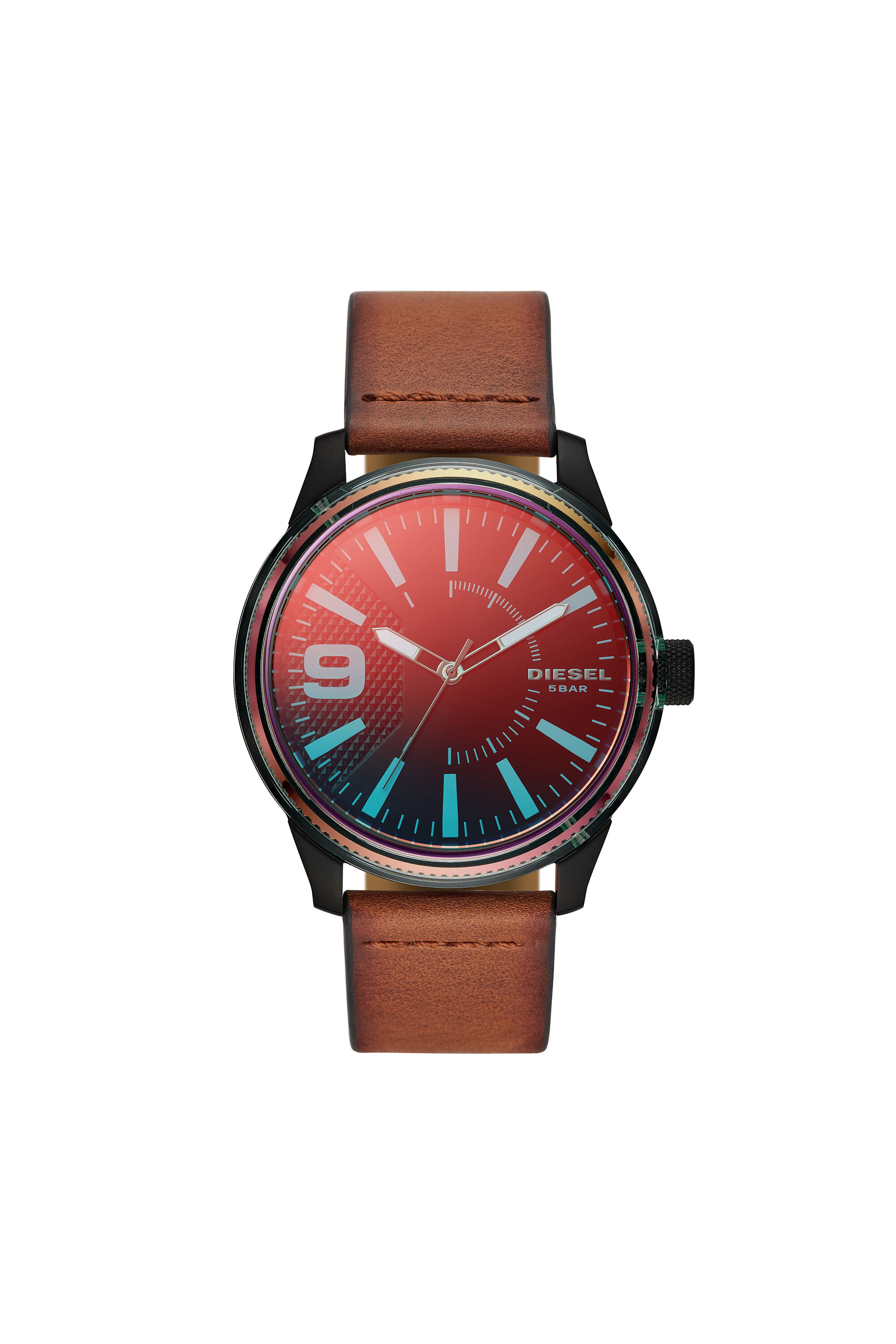 DZ1876 Man Rasp Nsbb three hand brown leather watch Diesel