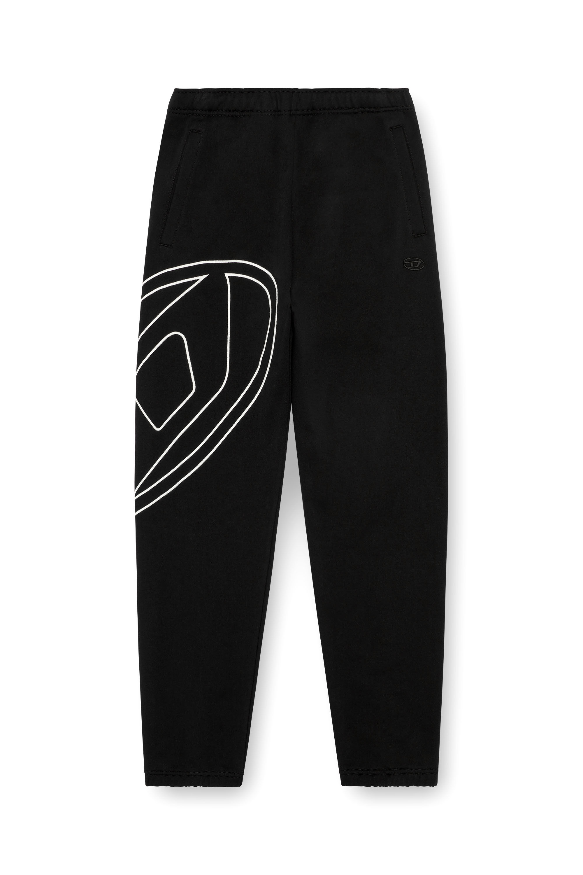Men s Track pants with mega oval D Black Diesel