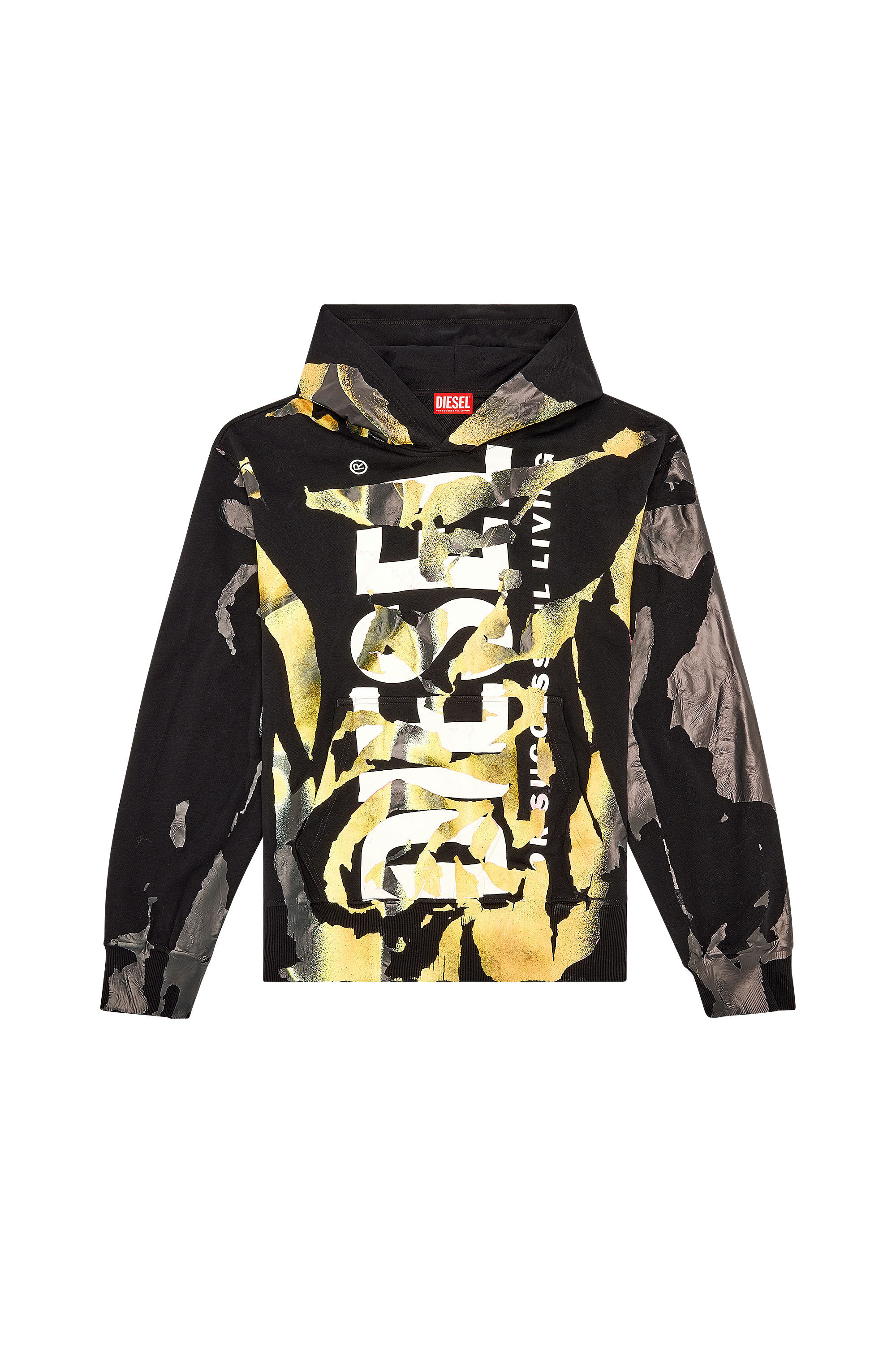 Diesel black sales gold hoodie