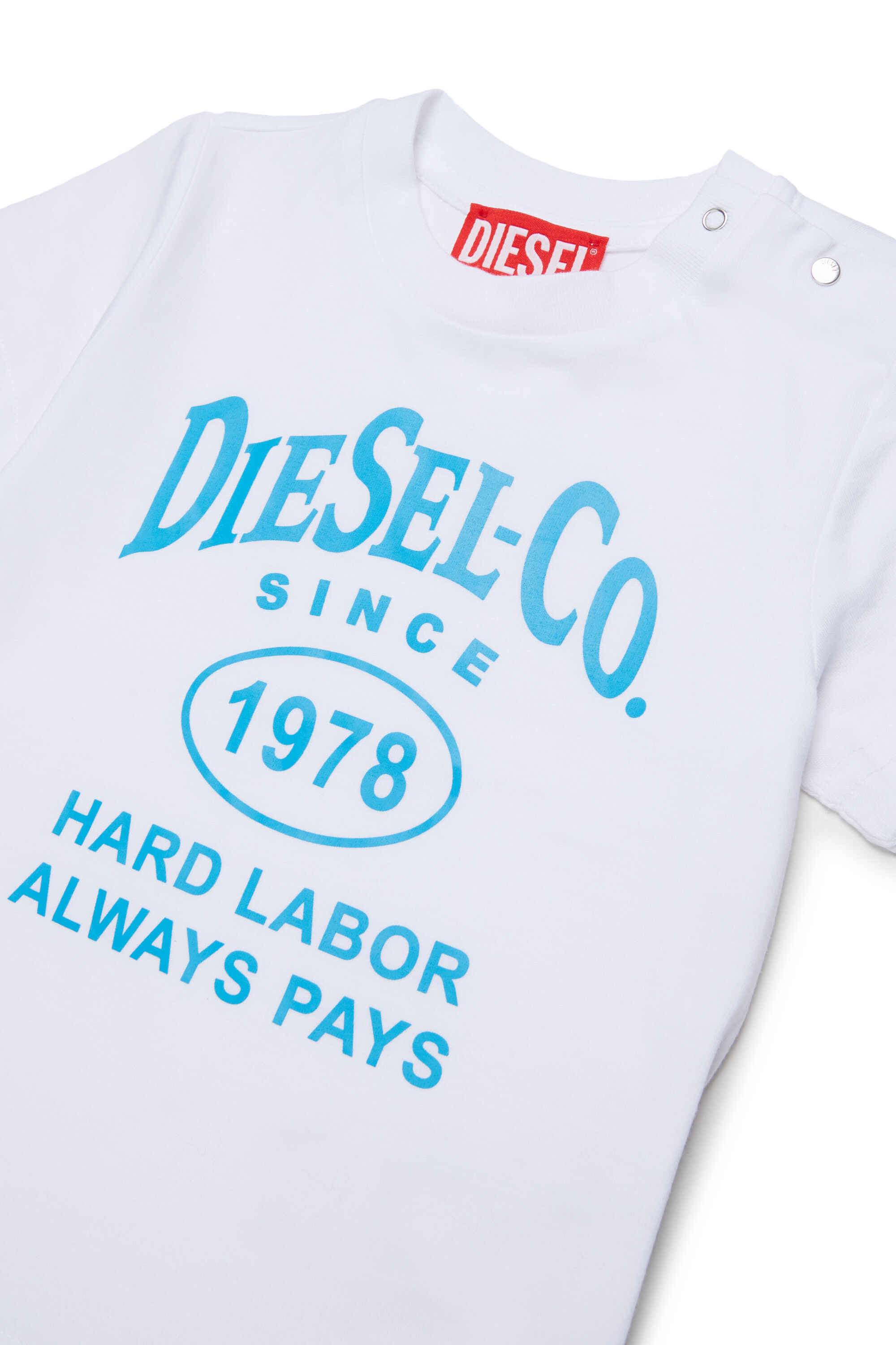 Diesel - TSINB, Man's Cotton T-shirt with slogan print in White - 3