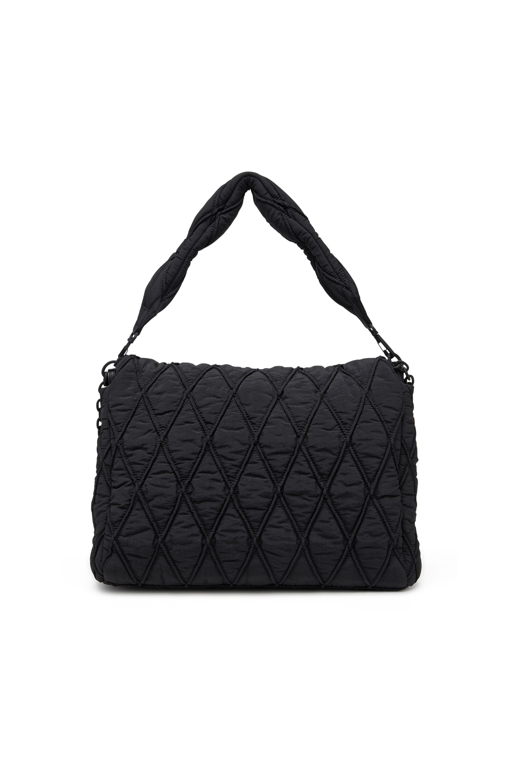 ◆DIESEL◆ Charm D L Shoulder Bag Black X09782P6330T8013 X09 Women's Charm-D Shoulder L bag in quilted Denim | Black | Diesel