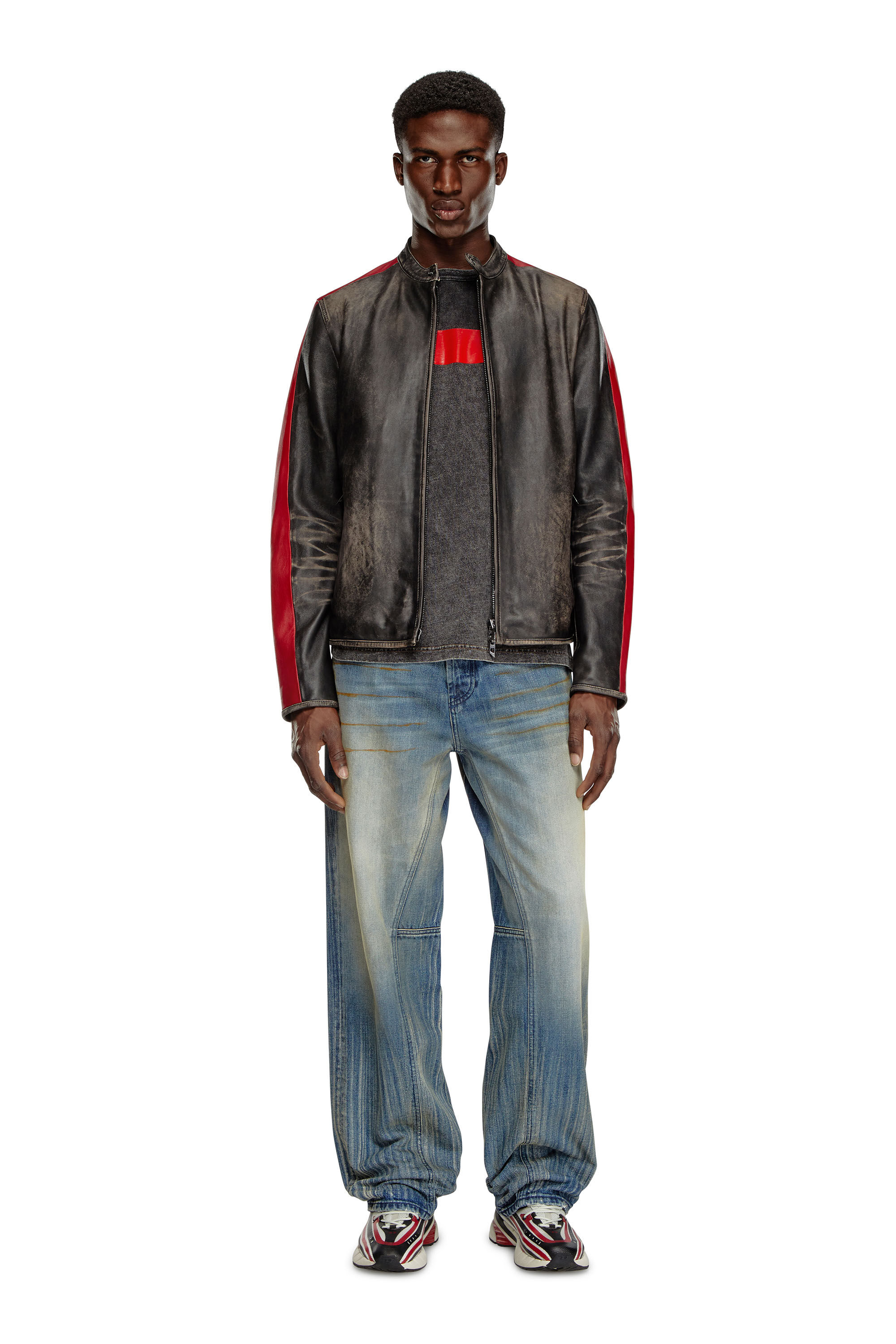 Contrasting biker jacket clearance