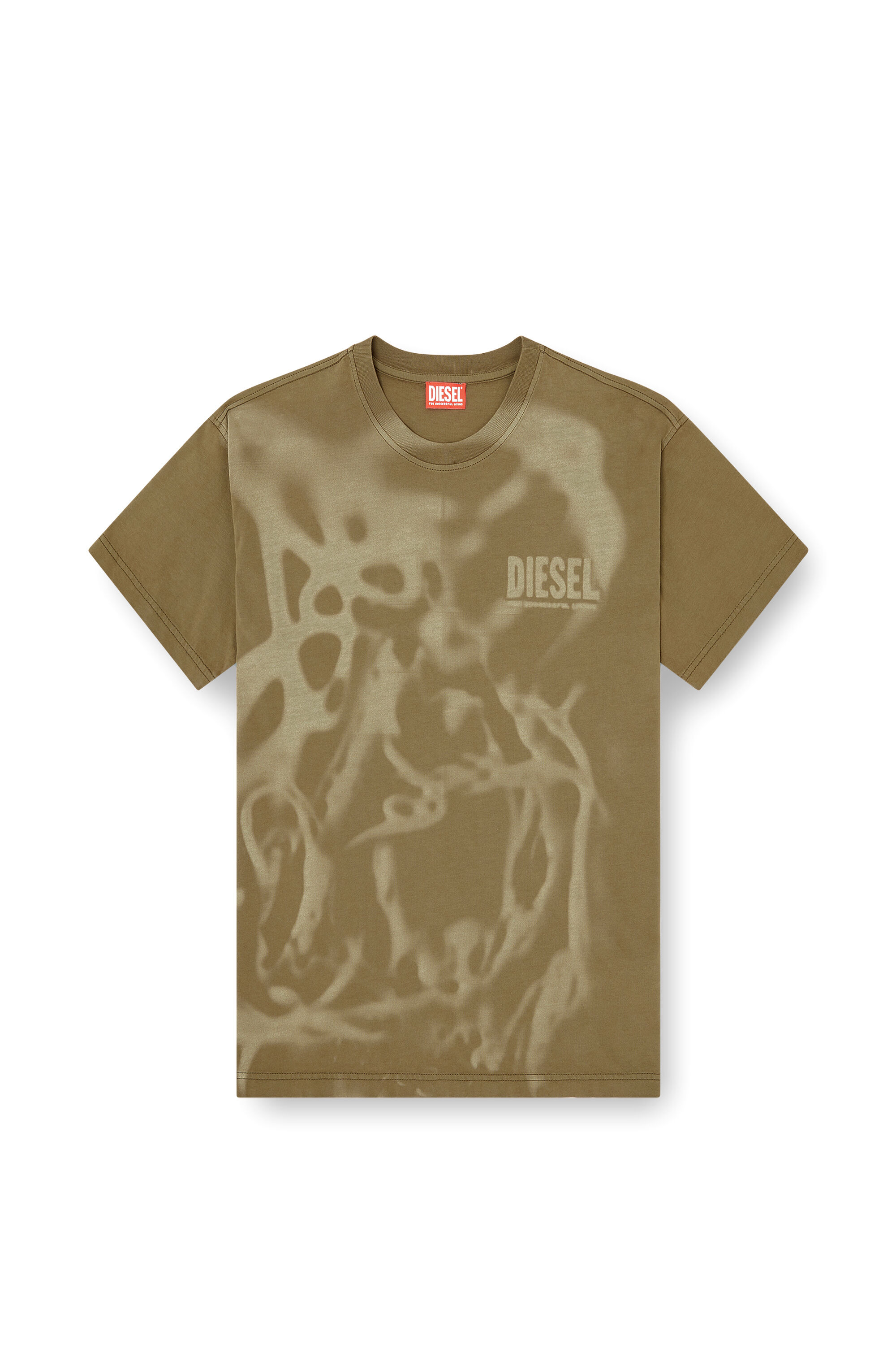 Diesel - T-NORM-V7, Man's Cotton T-shirt with laser print in Beige - 5