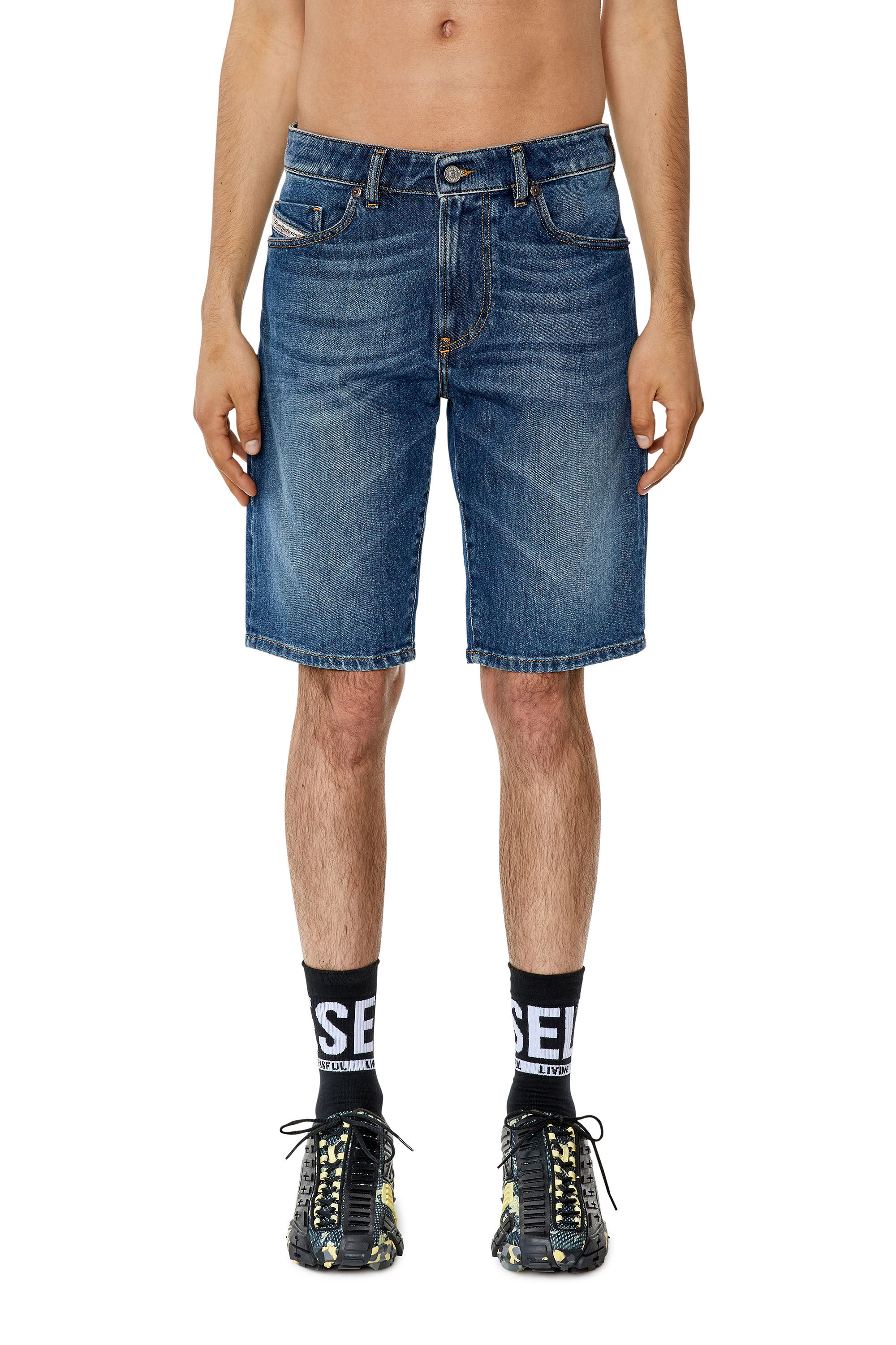 Mens slim denim top shorts