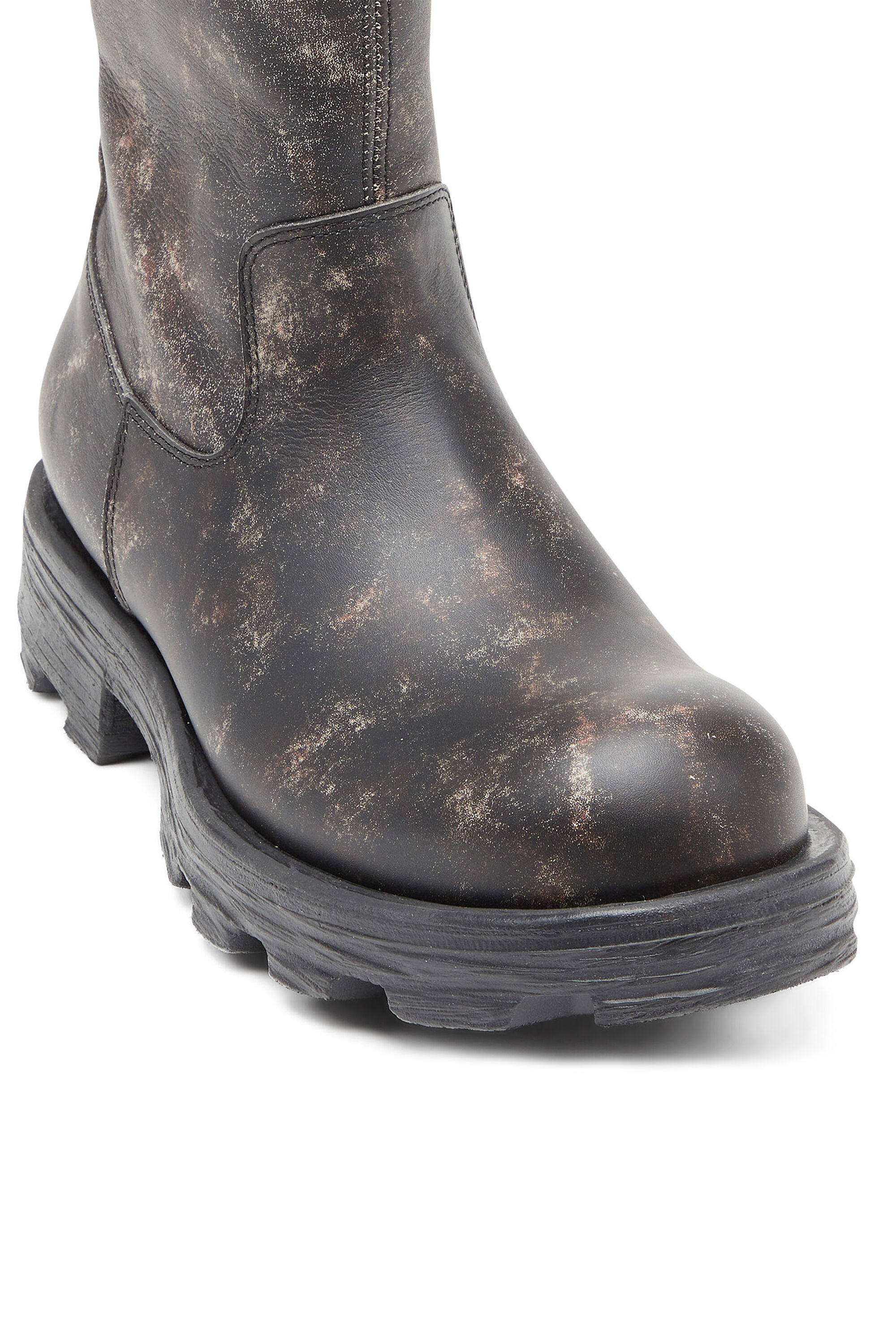 Women s D Hammer Knee high boots in distressed leather Brown Diesel