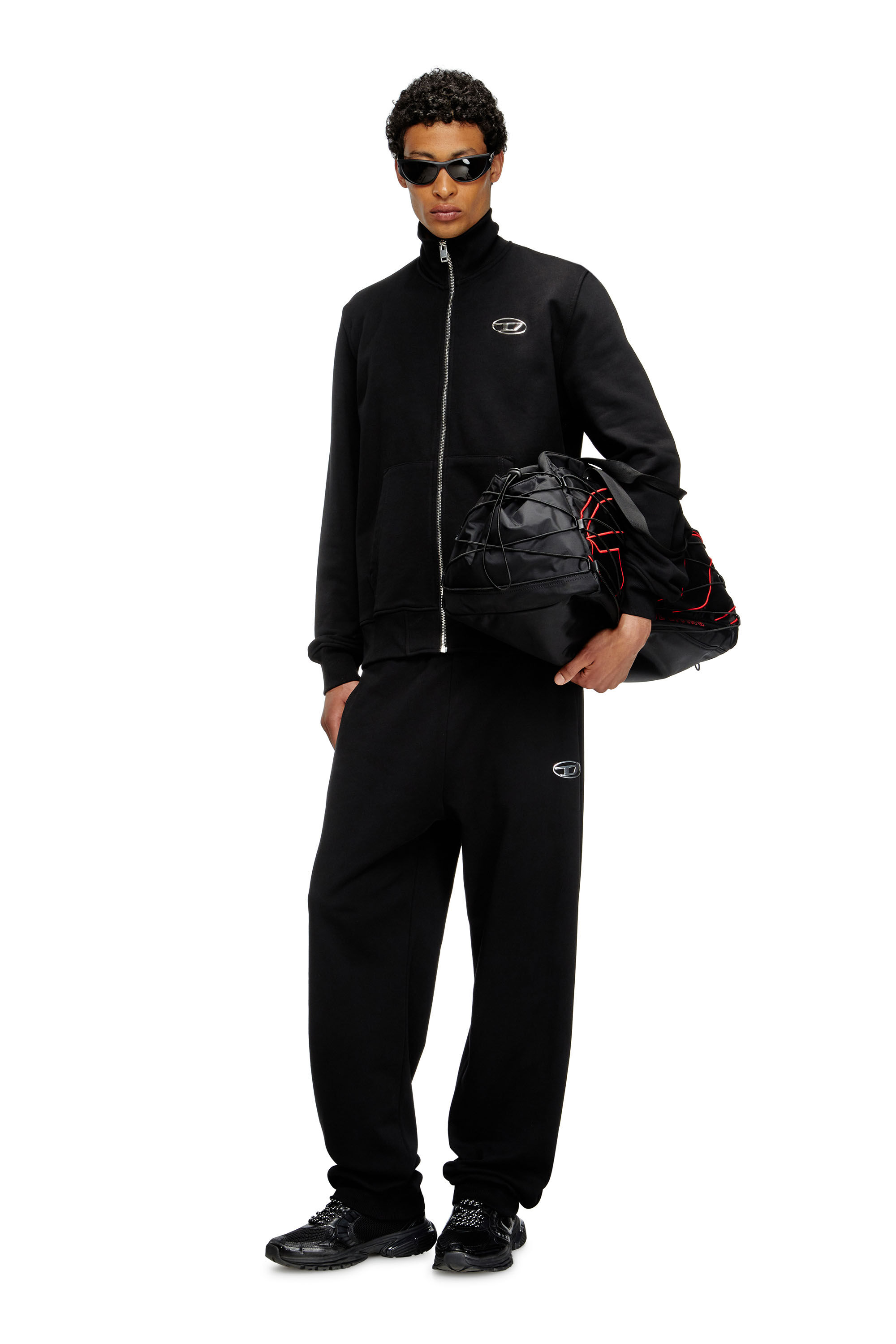 Men's Pants with metal-effect Oval D logo | Black | Diesel GB