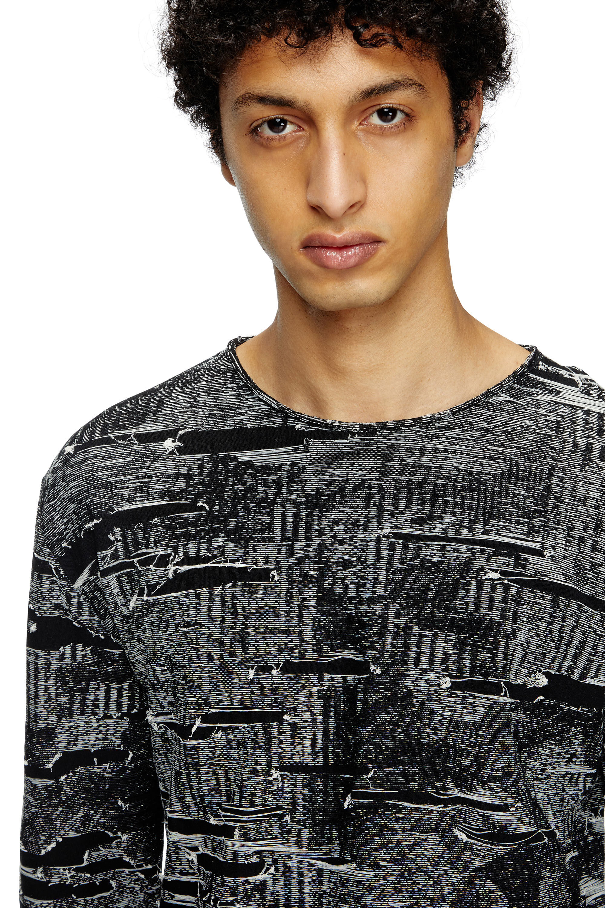 ★送関込み★ Diesel K-Cadmo Distressed jumper Men's Jumper with engineered distressing | Black | Diesel
