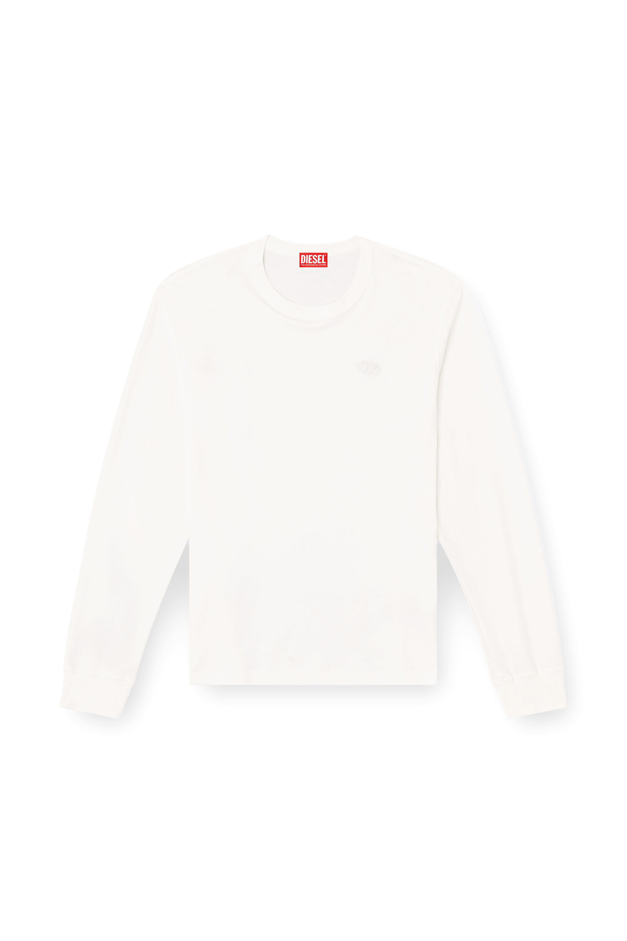 Men's Long-sleeve T-shirt with logo embroidery | White | Diesel