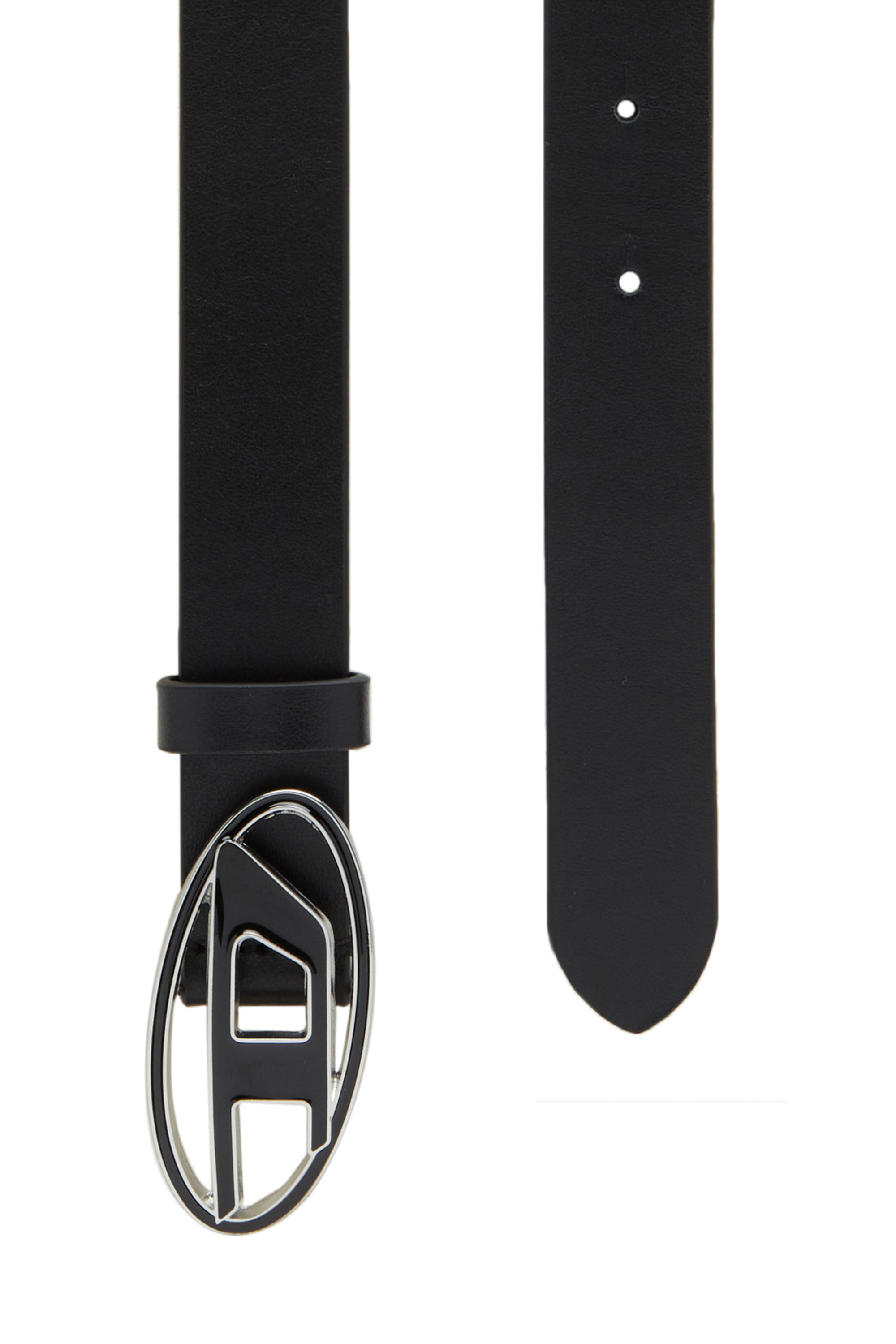 DIESEL 70/28 B-1DR 25 Dロゴバックルベルト　ブラック Women's 2.4cm leather belt with enamelled buckle | Black