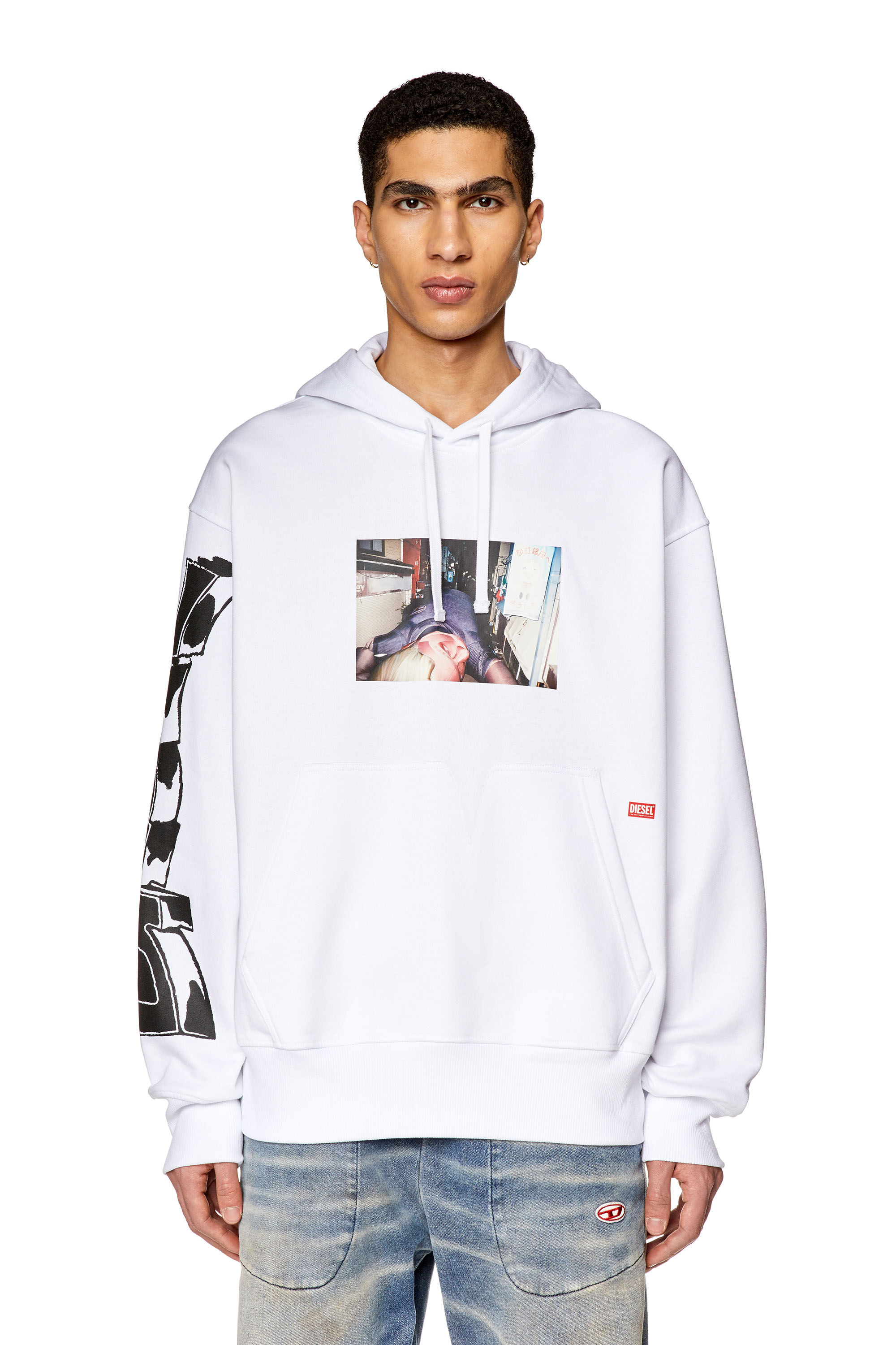 Men s Oversized hoodie with photo print S MACS HOOD L3 Diesel