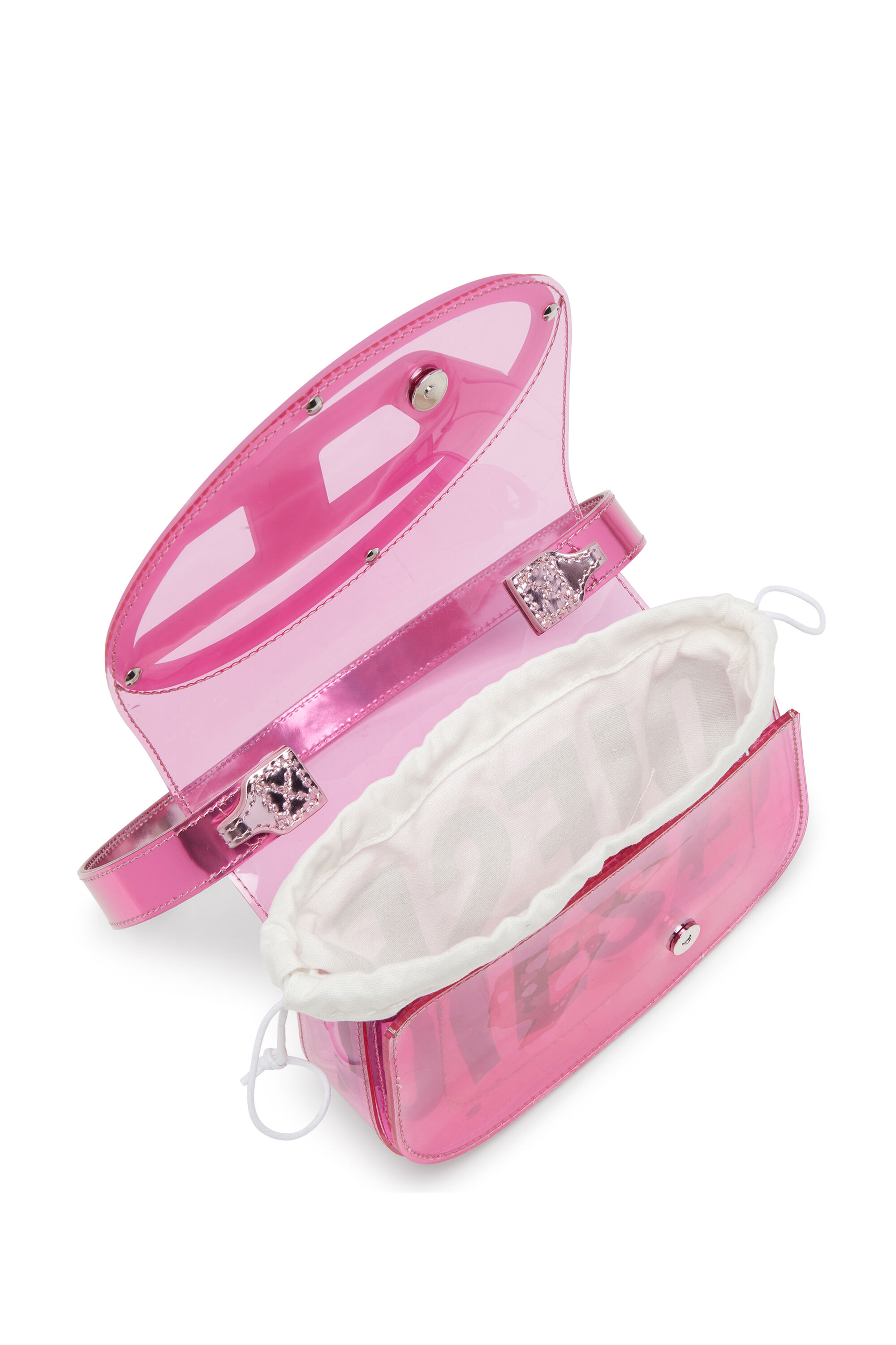Women's 1DR-Iconic shoulder bag in transparent TPU | Pink | Diesel
