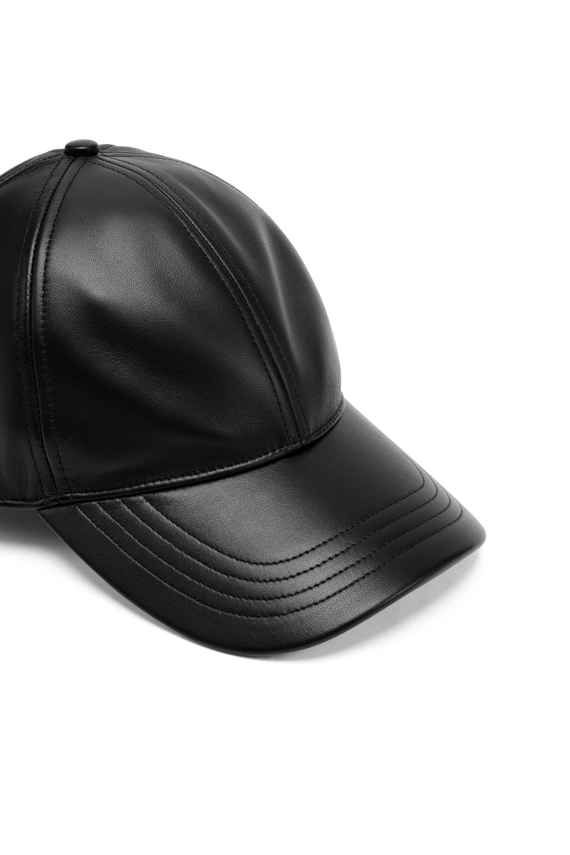 Men s Leather baseball cap with embossed logo Diesel C BILL
