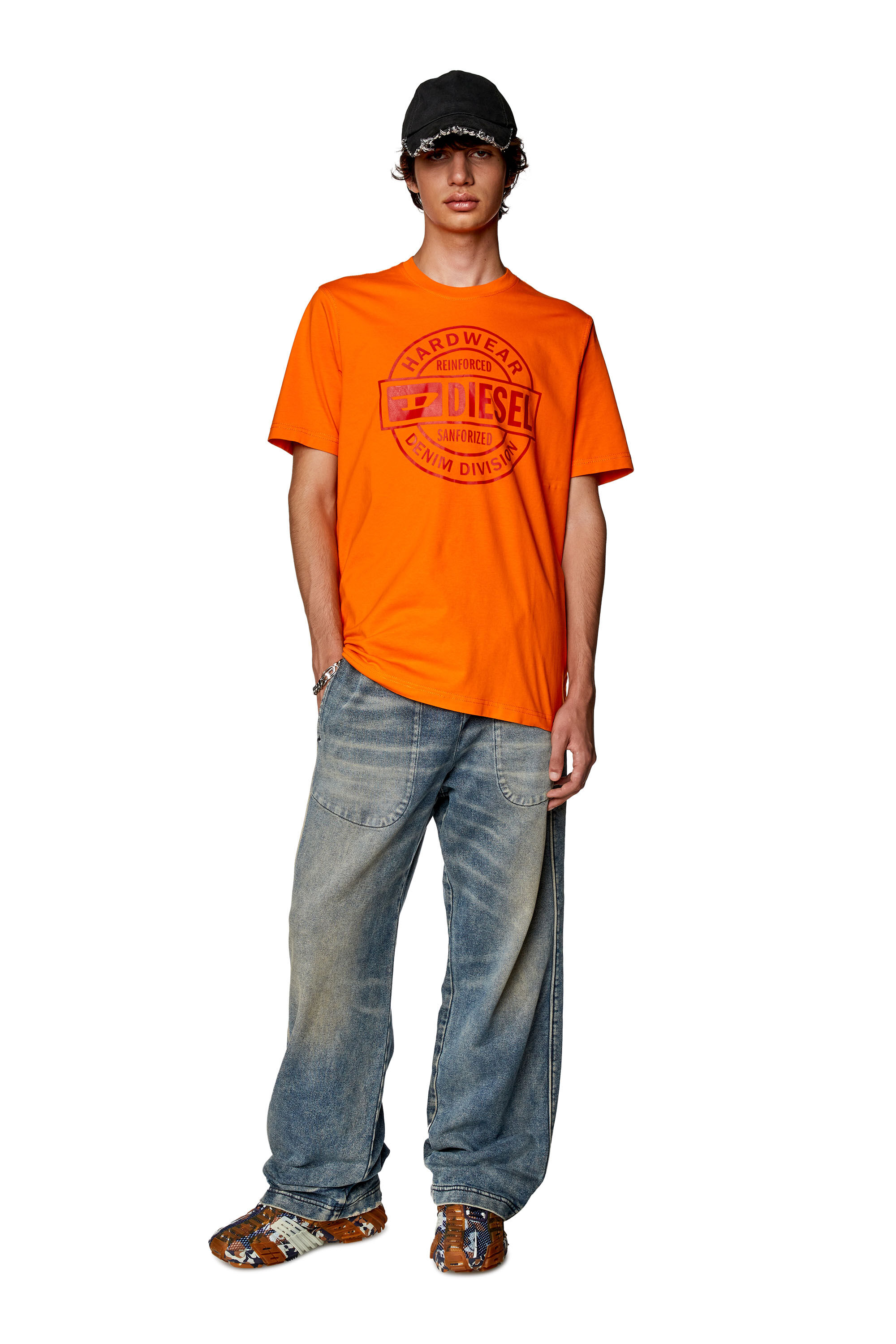 Men's T-shirt with Diesel Hardwear print | Orange | Diesel
