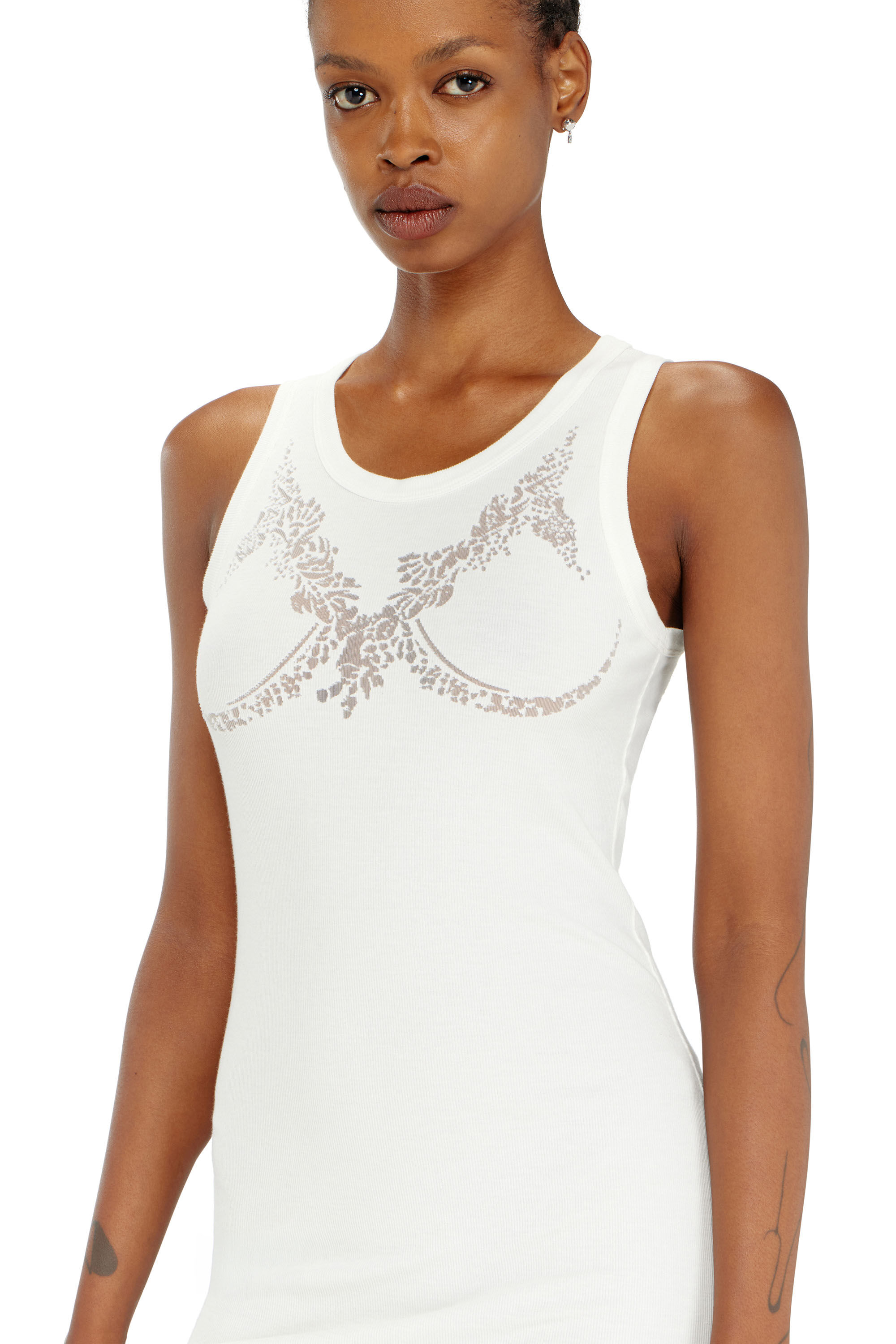 efu EATHER SLEEVELESS TOP ホワイトF Sleeveless Layer - White