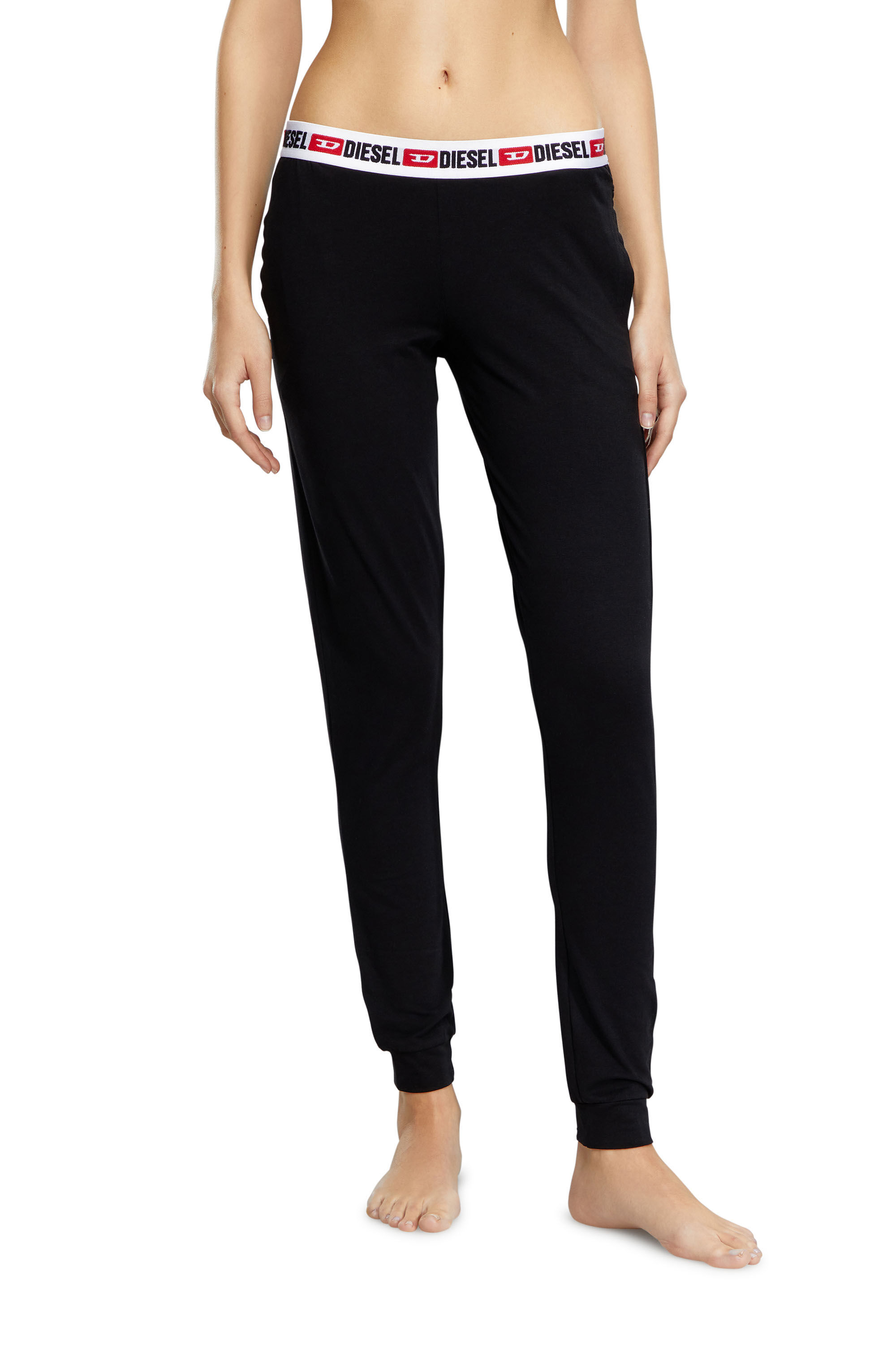 Diesel - UFLB-BABYX, Woman Sweatpants with logo waistband in Black - Image 3