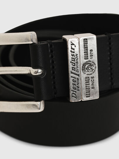 B-BAC Men: Leather belt with logo metal loops | Diesel