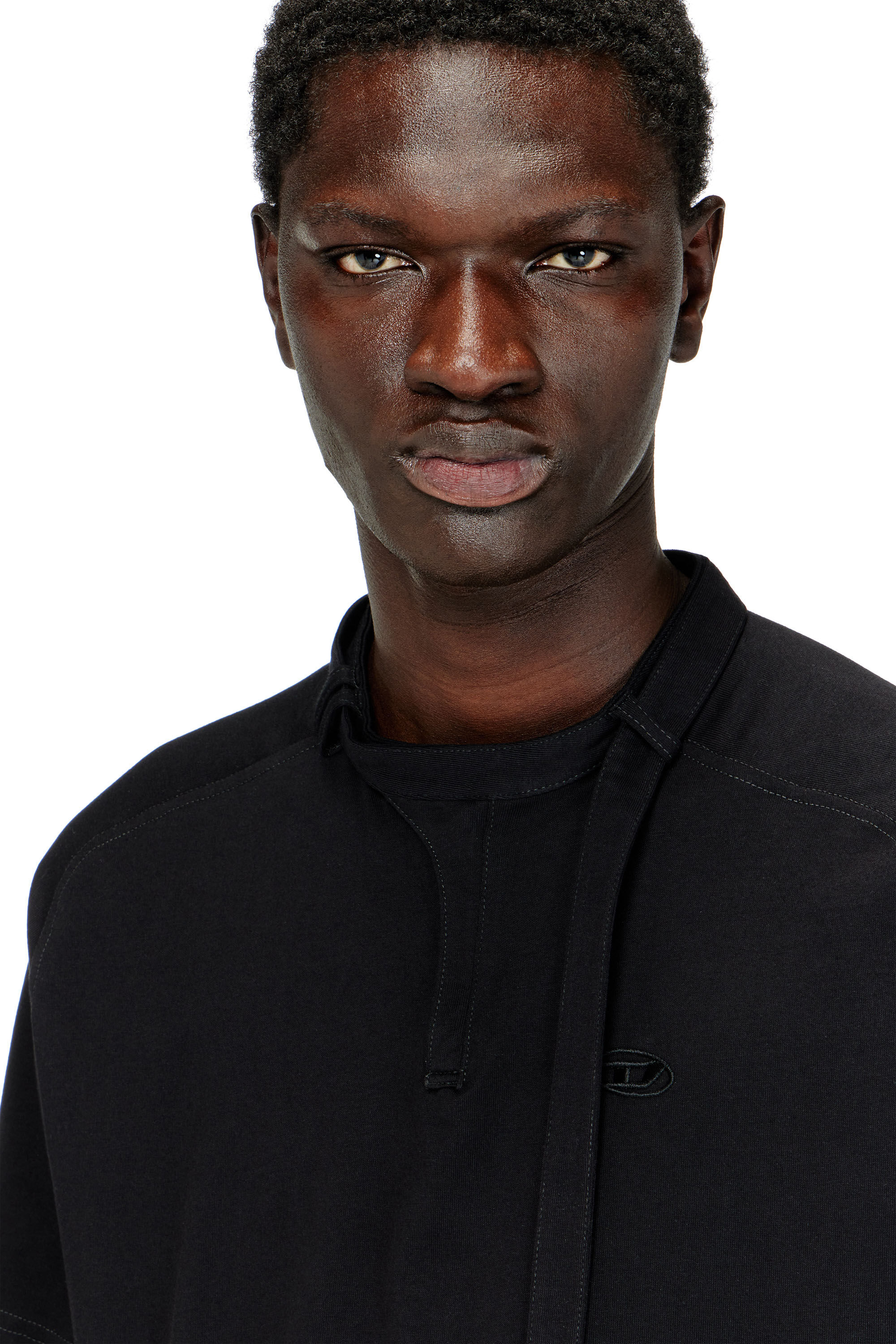 Men's T-shirt with biker neck strap | Black | Diesel