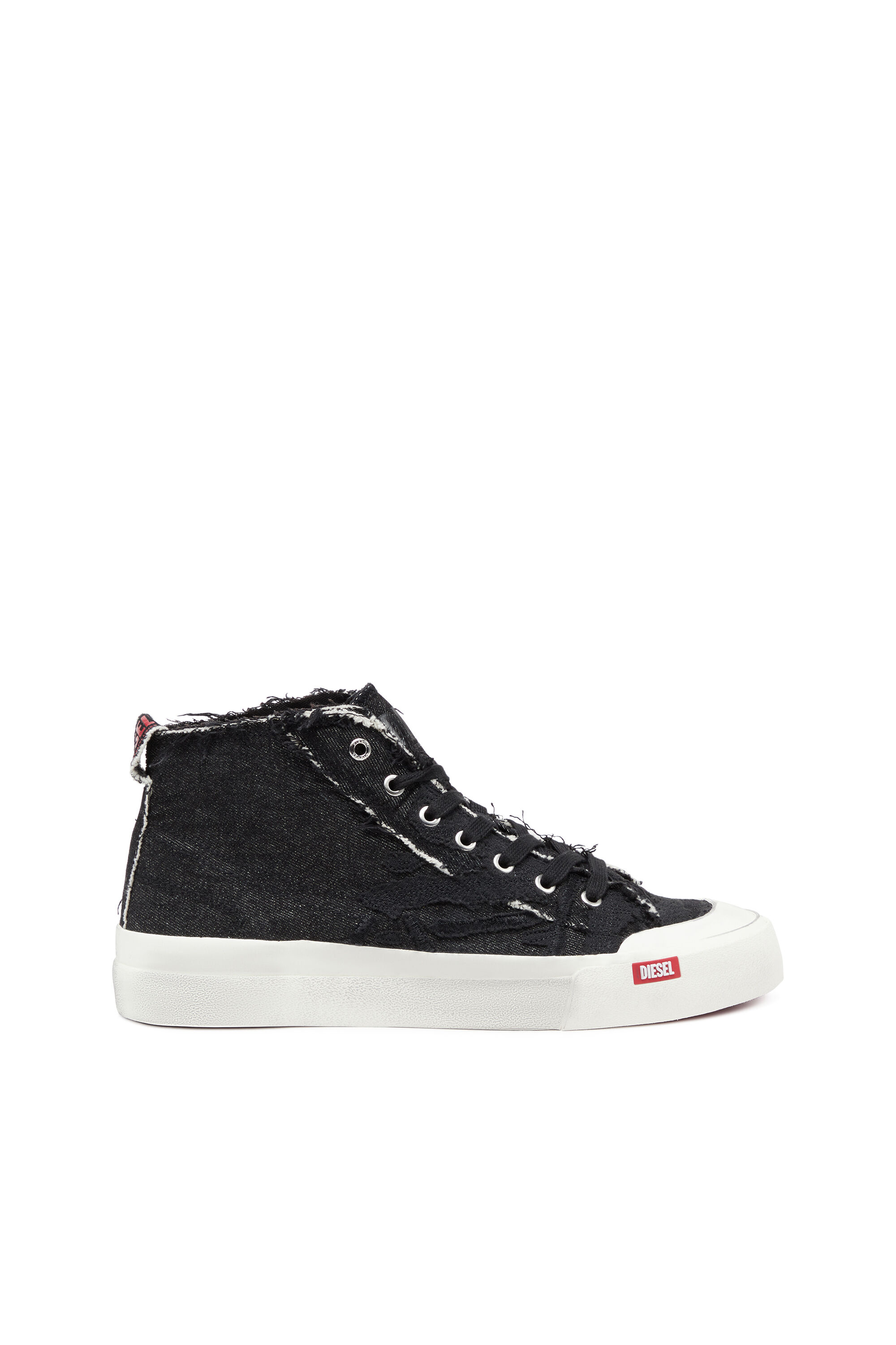 Men's S-Athos Mid-Destroyed gauze and denim high-top sneakers 