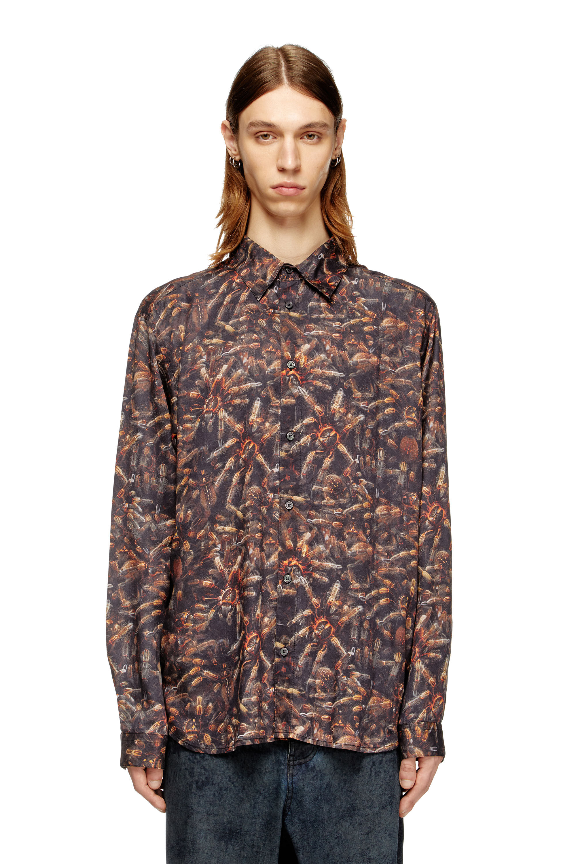 Diesel - S-SIMPLY-SPIDER-PJBK, Man's Lyocell shirt with all-over print in null - 3