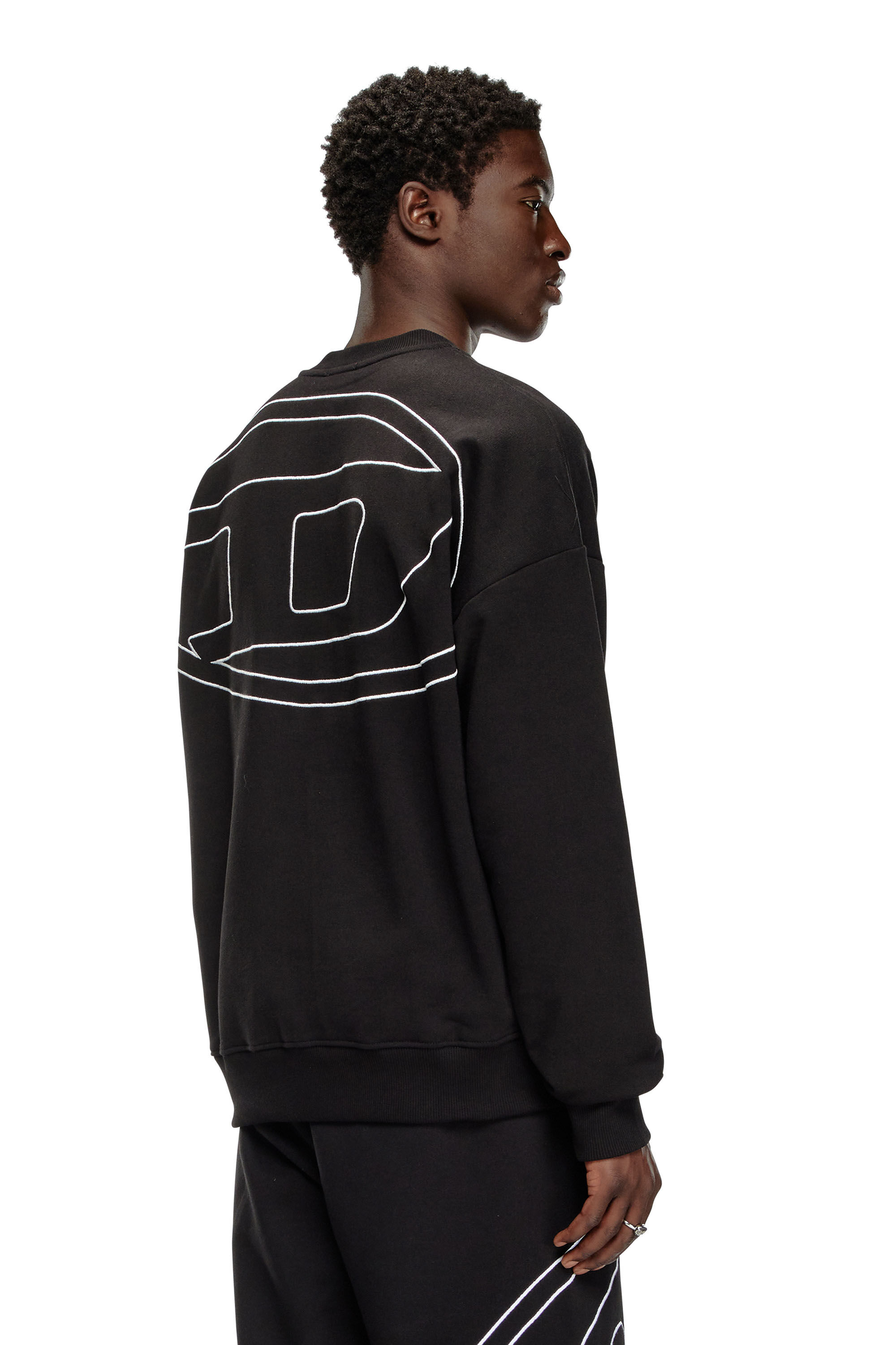 Men's Sweatshirt with logo embroidery | Black | Diesel [[Country]]