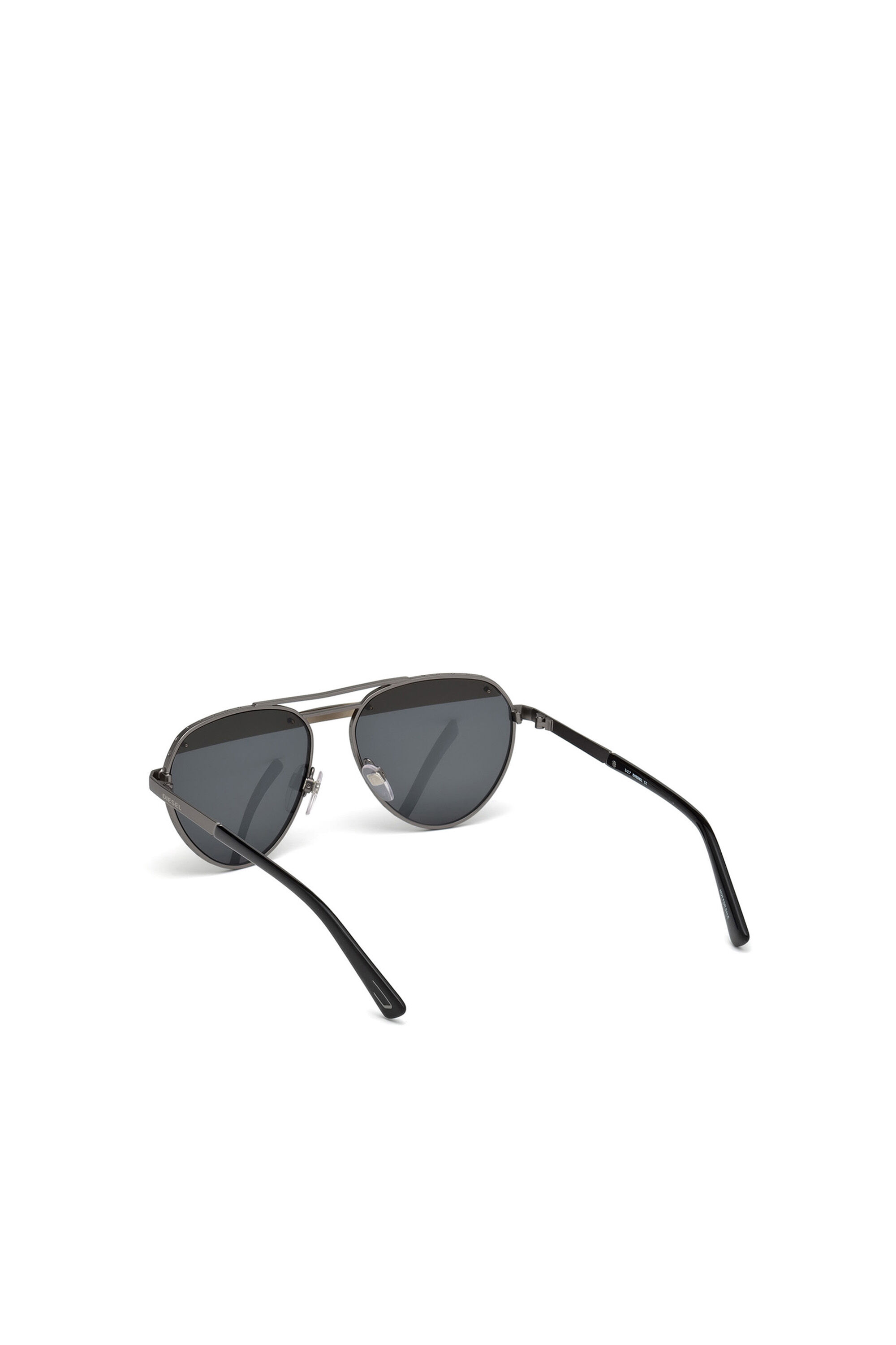 Diesel - DL0261, Unisex's Pilot shape eyewear with slanting detail in Black/Grey - 3