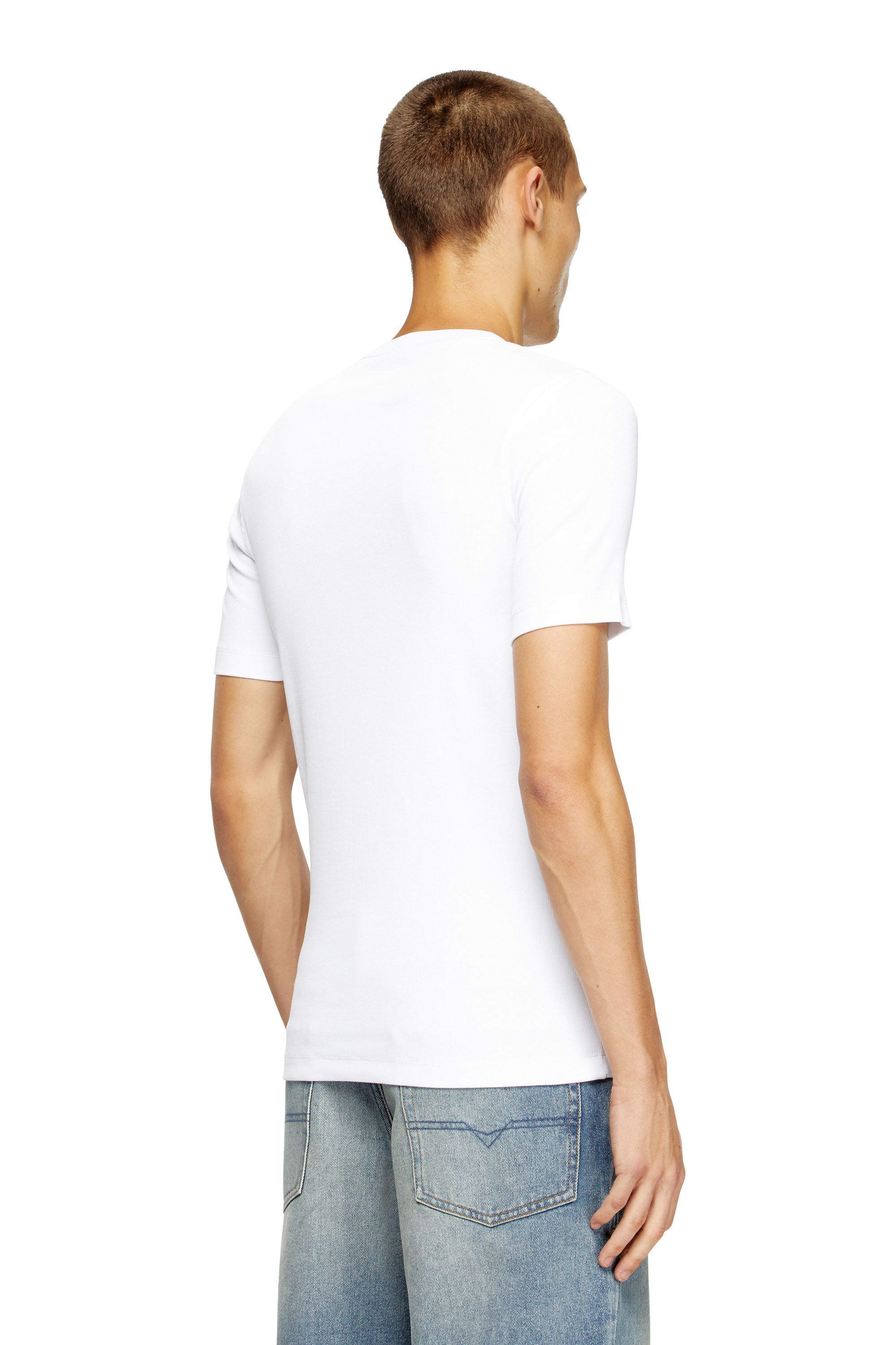 新品 DIESEL A14962 0GRAI 100 Tシャツ XS Women's T-shirt with embroidered D patch | White | Diesel