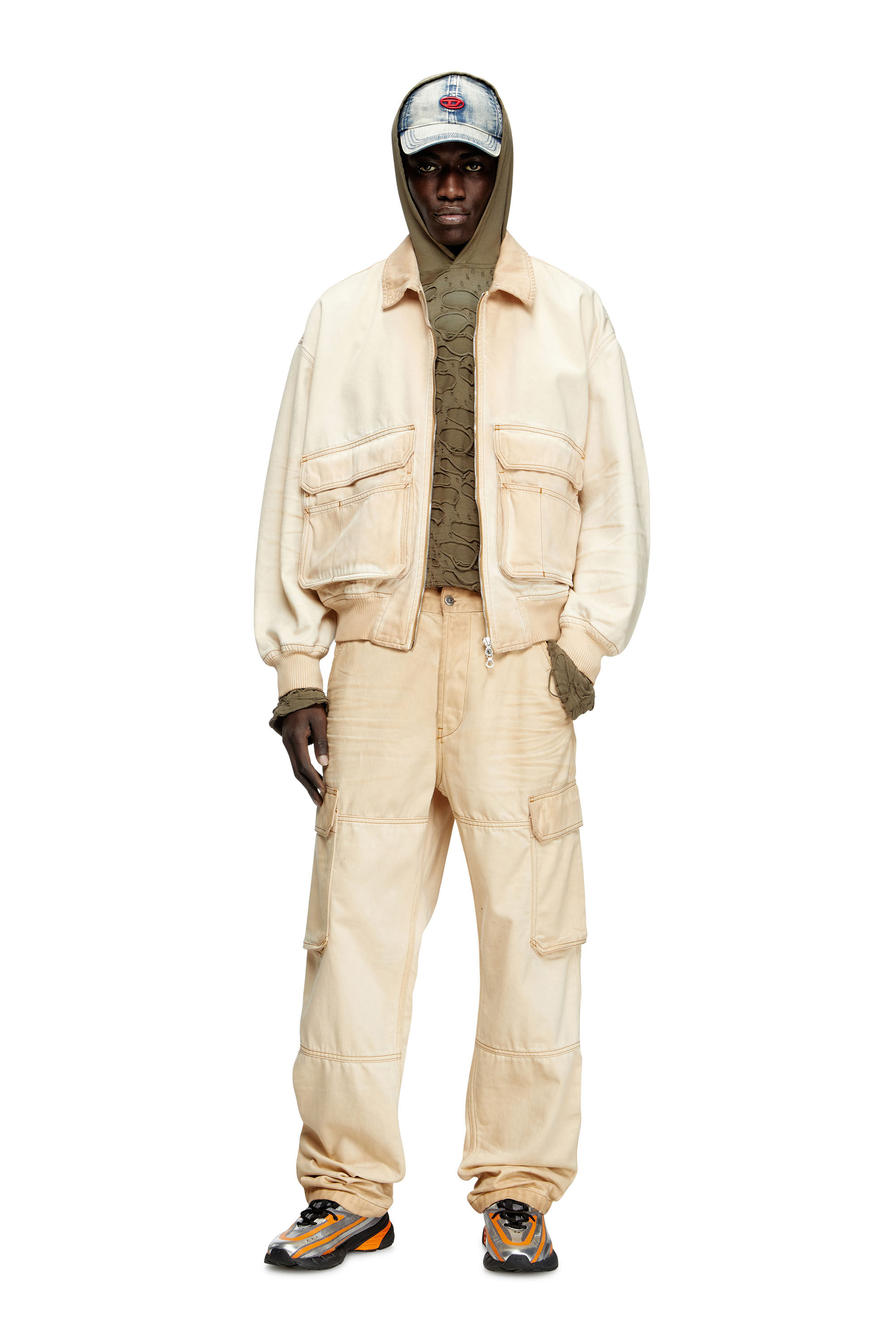 Diesel - D-KURZ, Unisex's Jacket in batavia-weave denim in Beige - 1