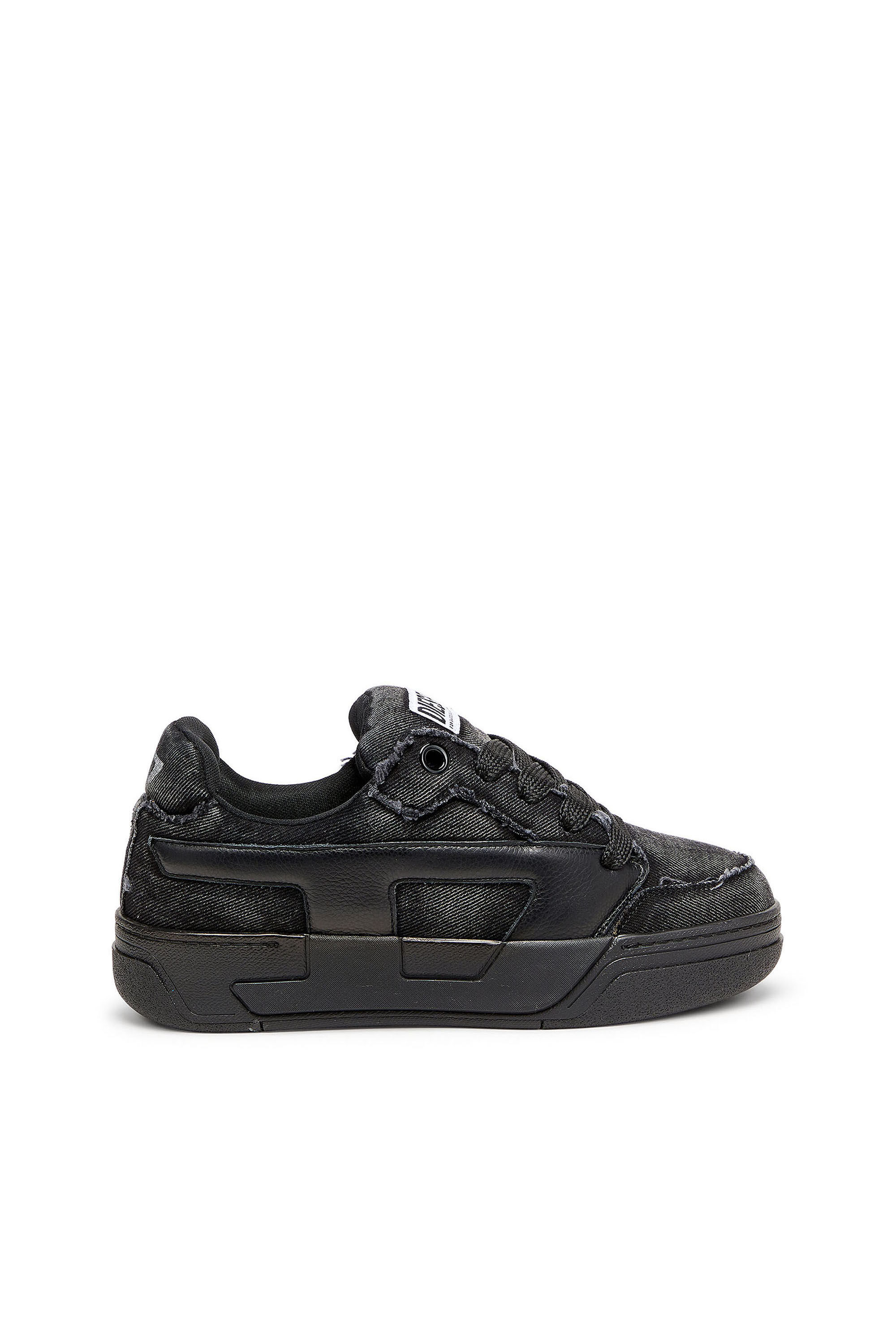 Men's S-D-Ollie - Sneakers in frayed denim e leather | Black | Diesel