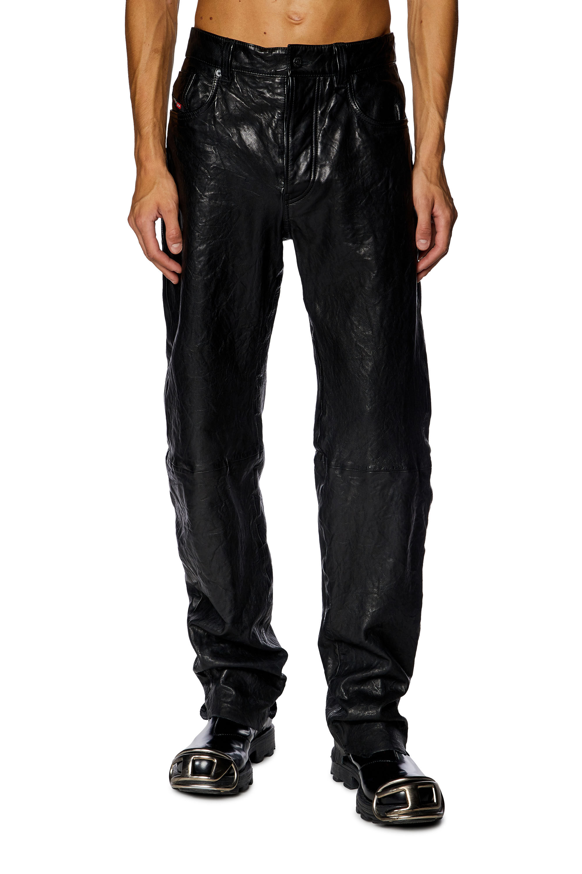 Diesel leather jeans best sale
