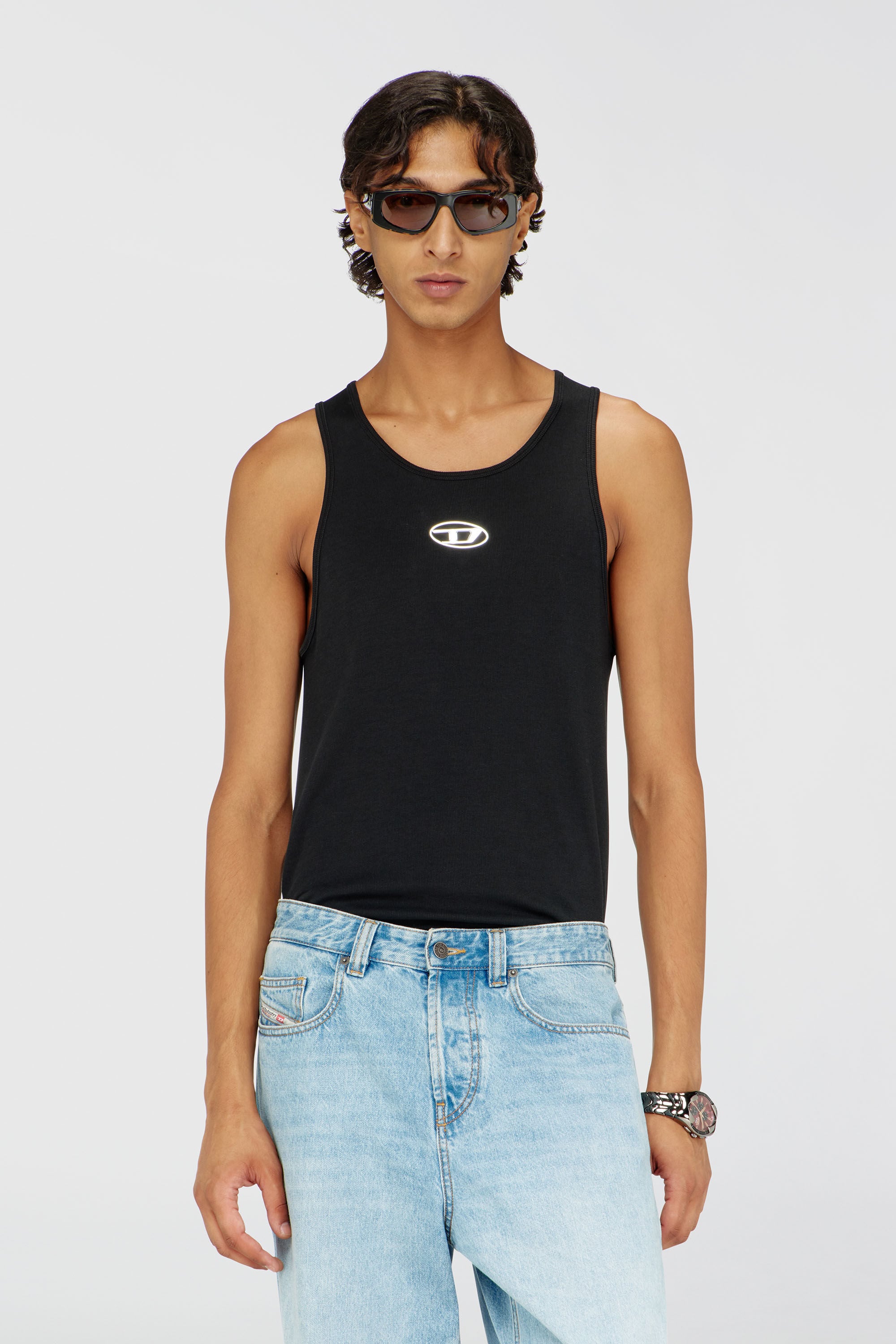 Diesel - T-LIFTY-IOD, Man's Cotton tank top with logo in Black - 3