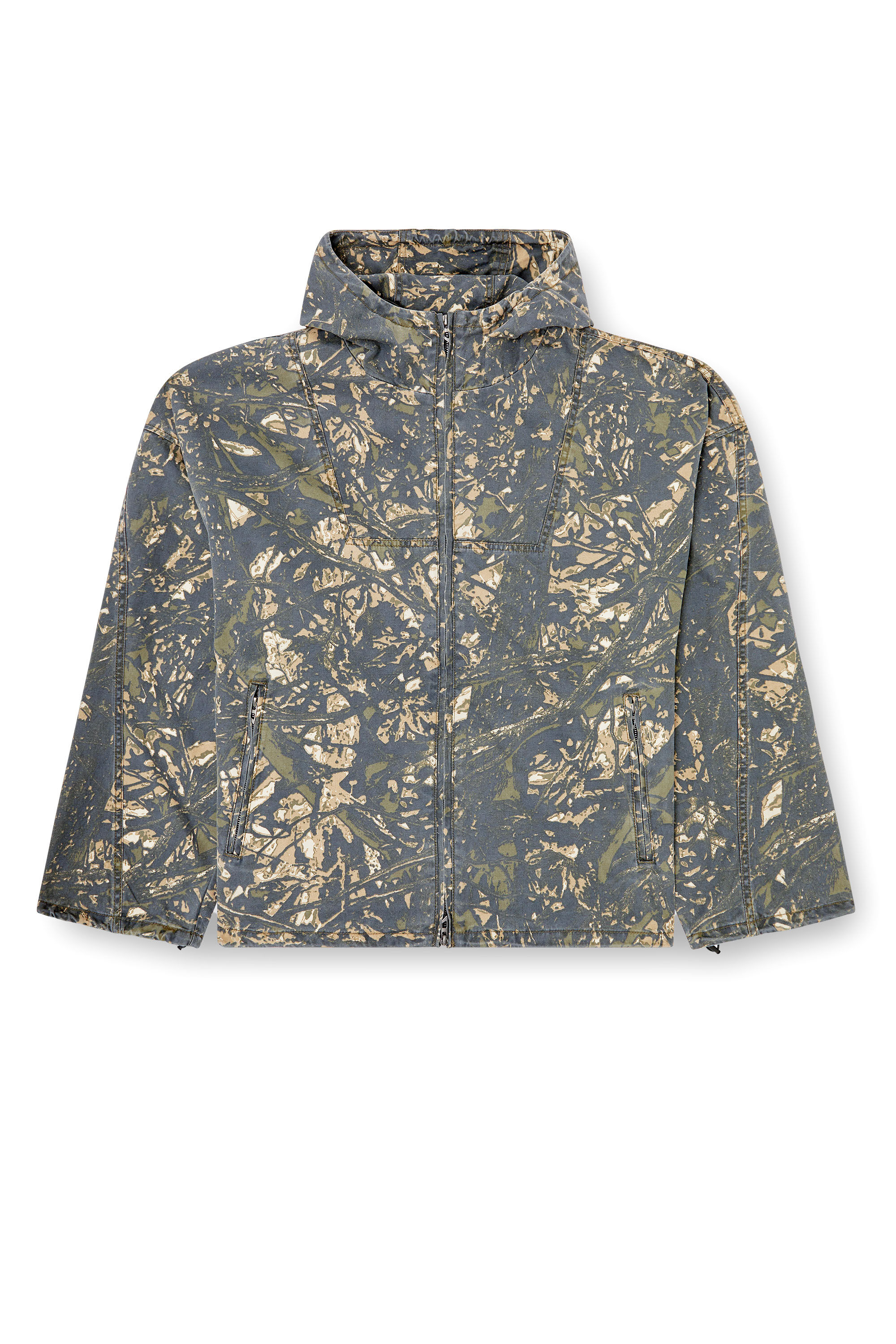 Men's Hooded jacket with camo print | Multicolor | Diesel