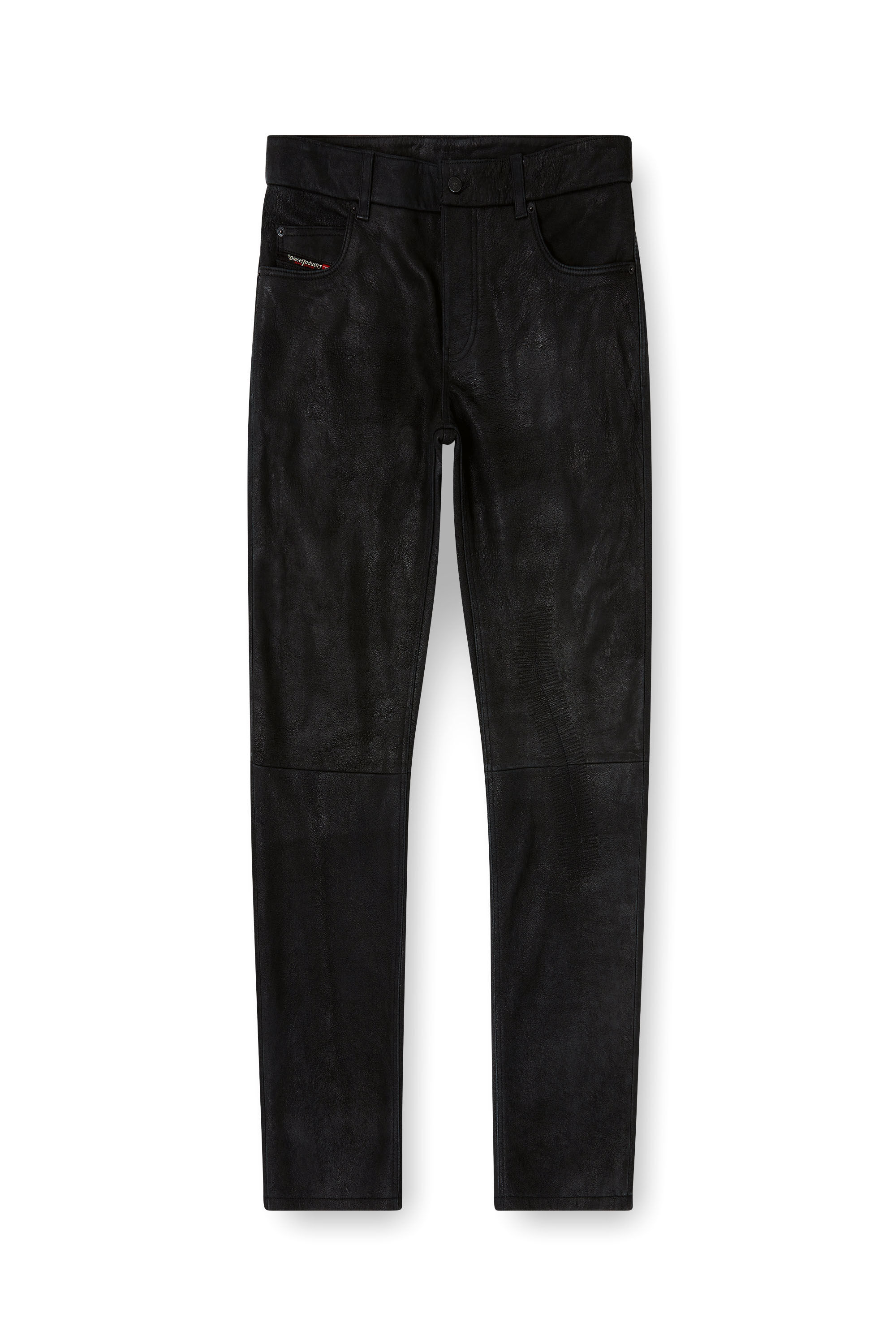 Men's Jean-cut leather pants | Black | Diesel GB