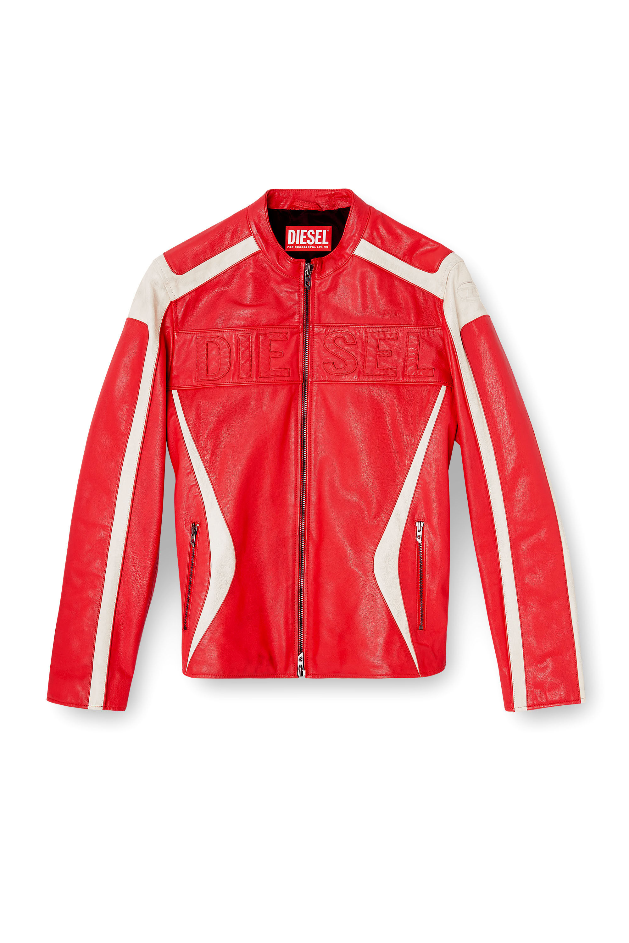 グ*ン様 Diesel leather Jacket Men's Colour-block leather biker jacket | Multicolor | Diesel