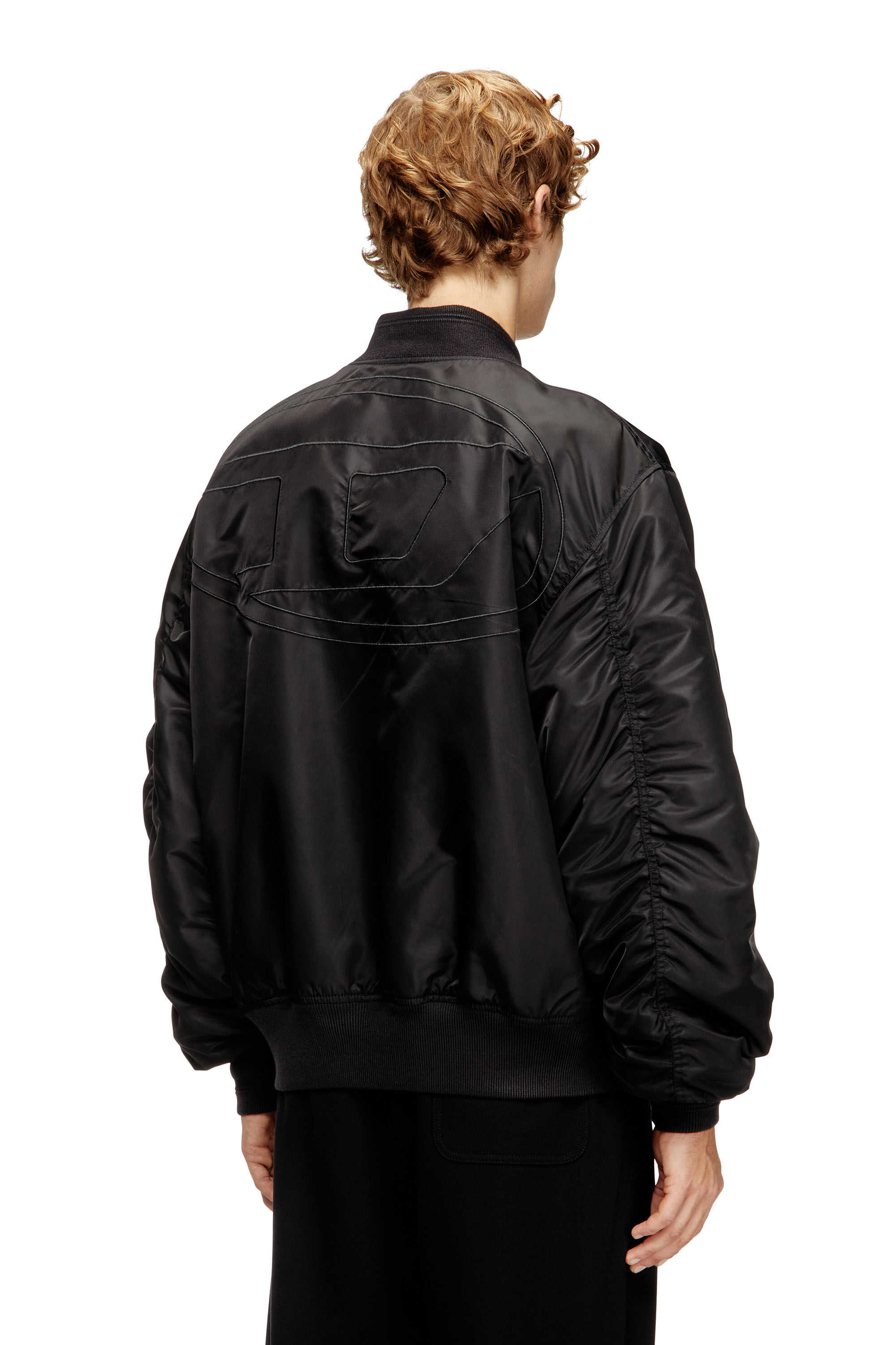 Diesel - W-TYPE-D1, Man's Padded bomber jacket with Oval D embroidery in Black - 4
