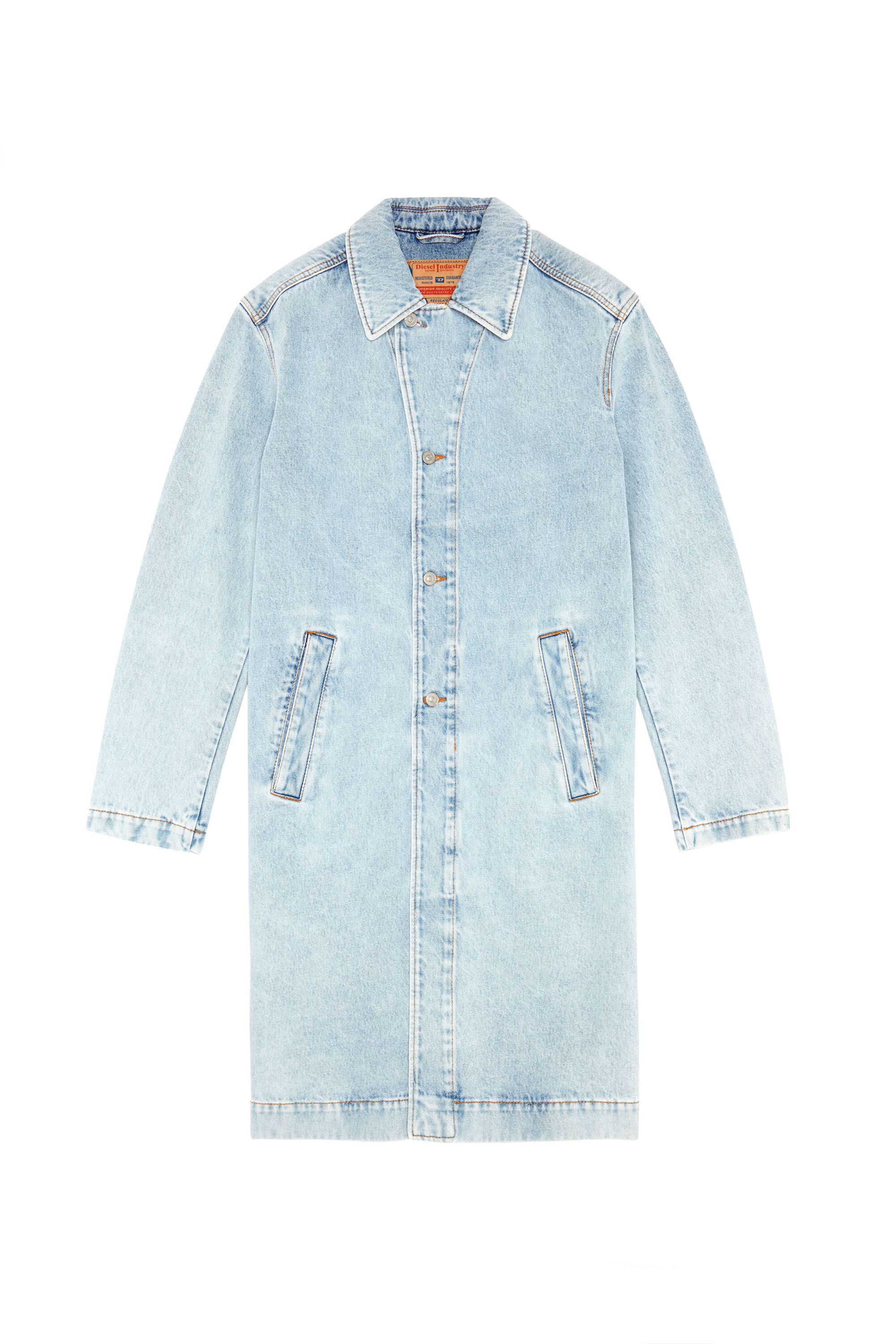 Diesel Roku Long Denim Mac - Blue Male size(XS)