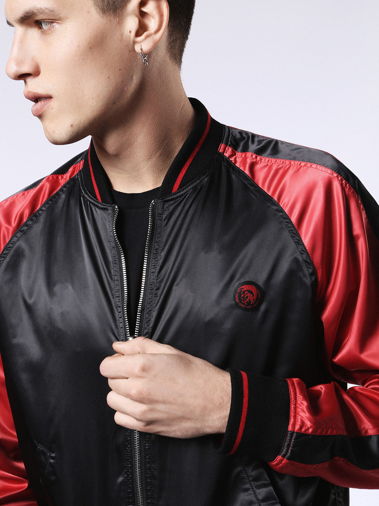 00S7RQ0LAQL Jackets Man DVL-BOMBER-RE by Diesel Black 00S7RQ0LAQL Jackets Man DVL-BOMBER-RE by Diesel Black