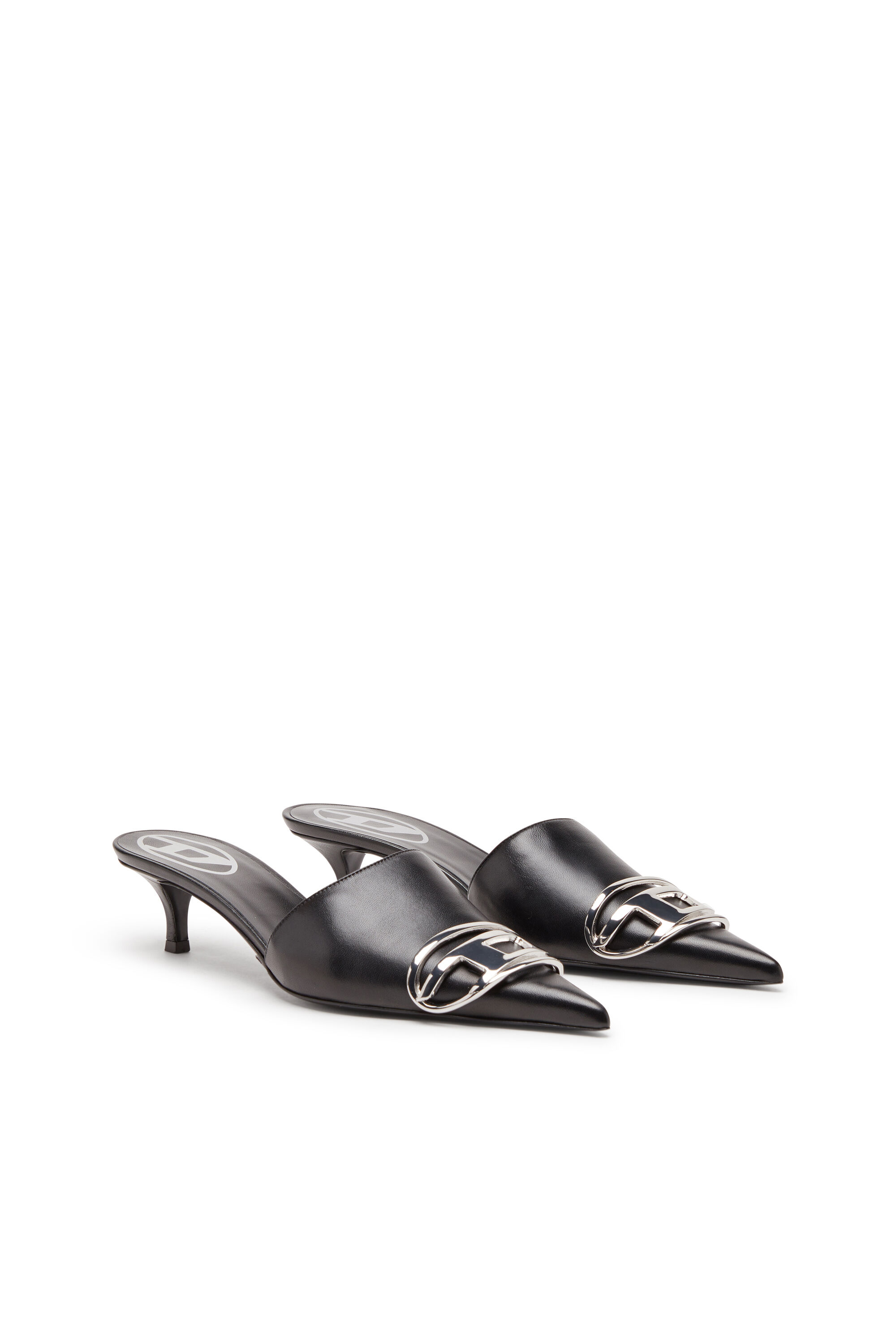 Women s D Venus Kitten heel mules in nappa leather Black Diesel