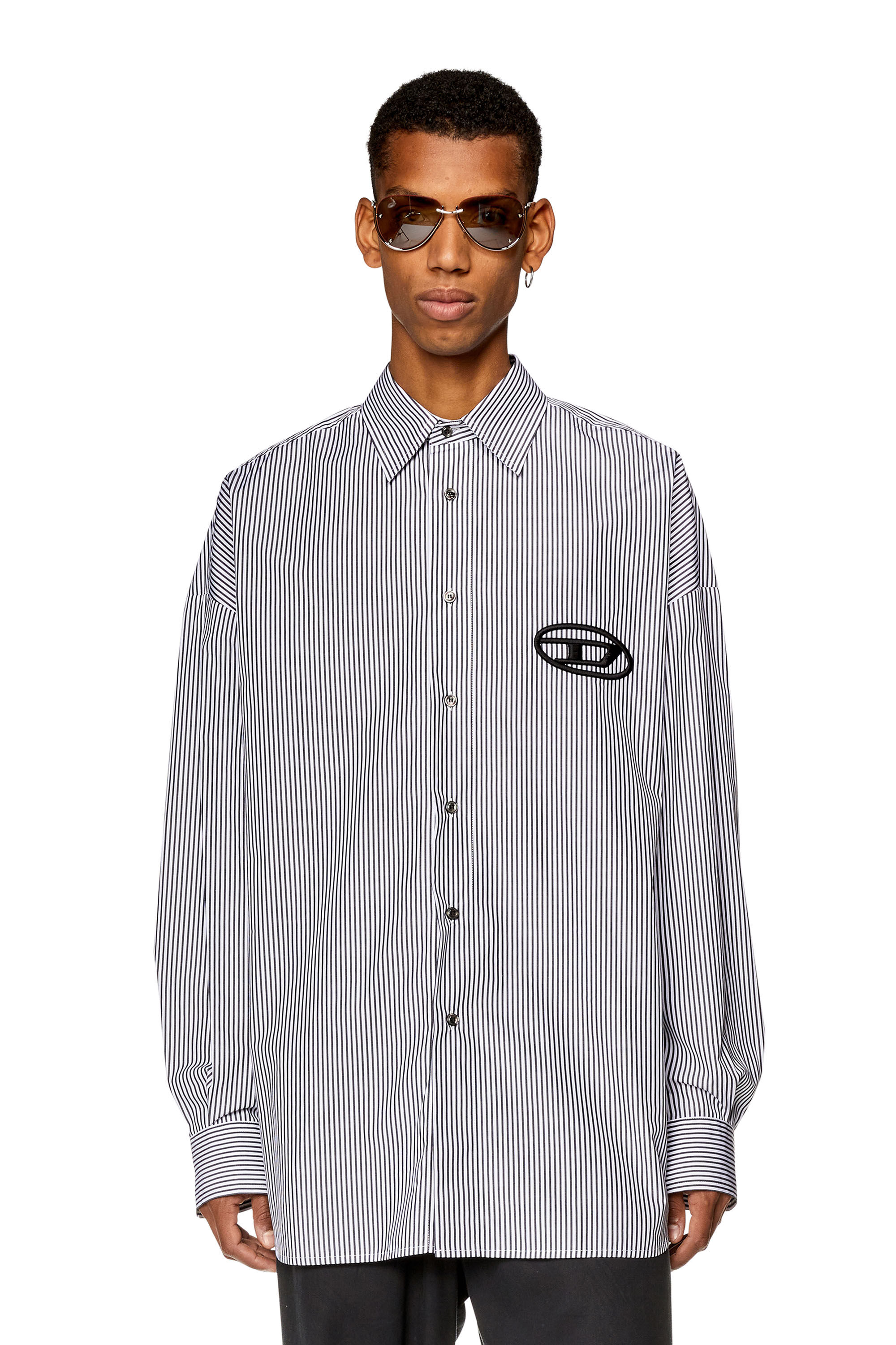 diesel black and white shirt
