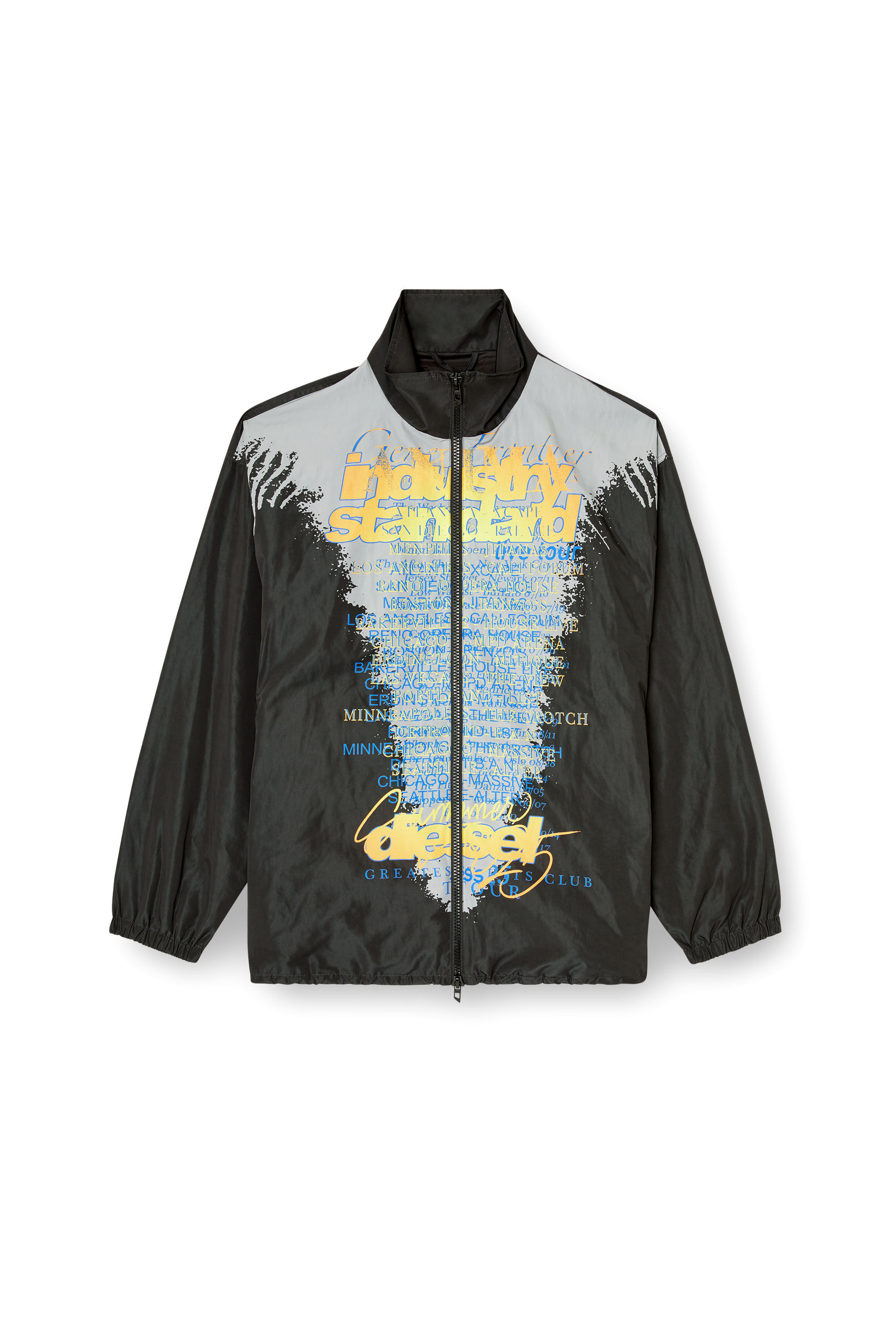 Diesel - J-ERIK, Unisex's Tech-jersey jacket with lyrics print in Black - 2
