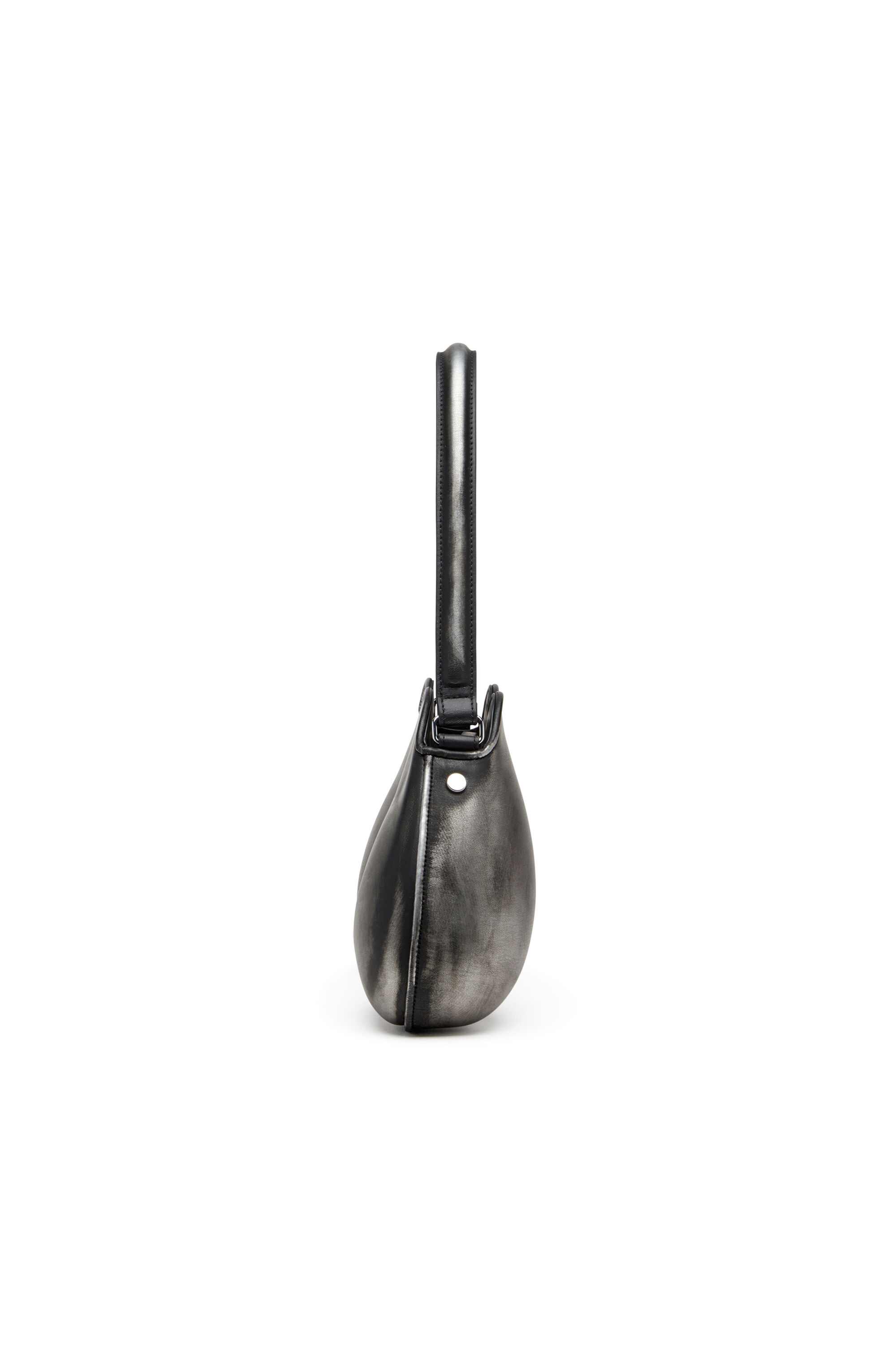 Diesel - DOUBLE-D SHOULDER, Woman's Double-D-Rigid shoulder bag in brushed PU in Black/Silver - 6