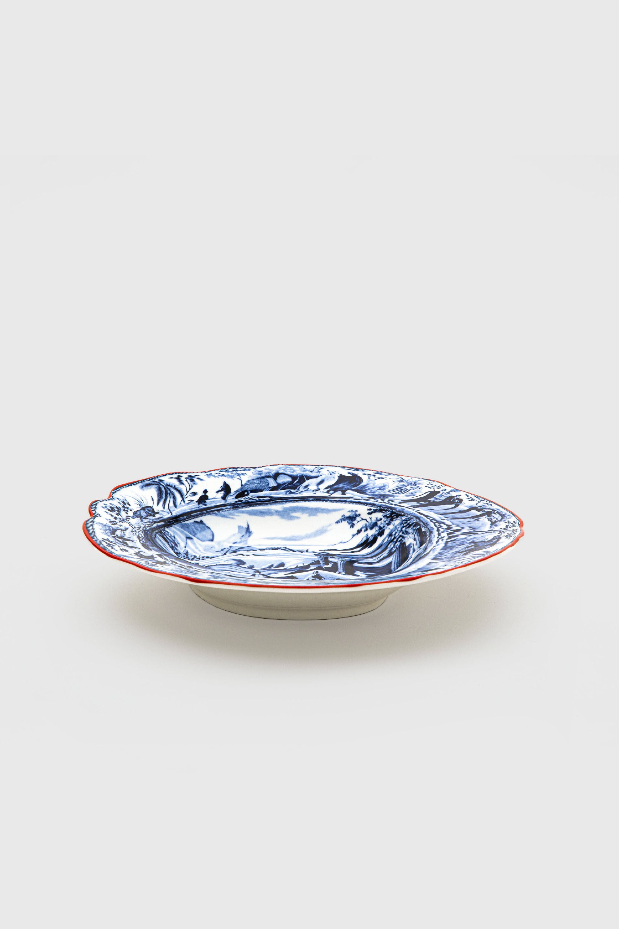 Diesel - 11220 SOUP PLATE IN PORCELAIN "CLASSIC O, Unisex's Pocelain soupe plate in White/Blue - 3