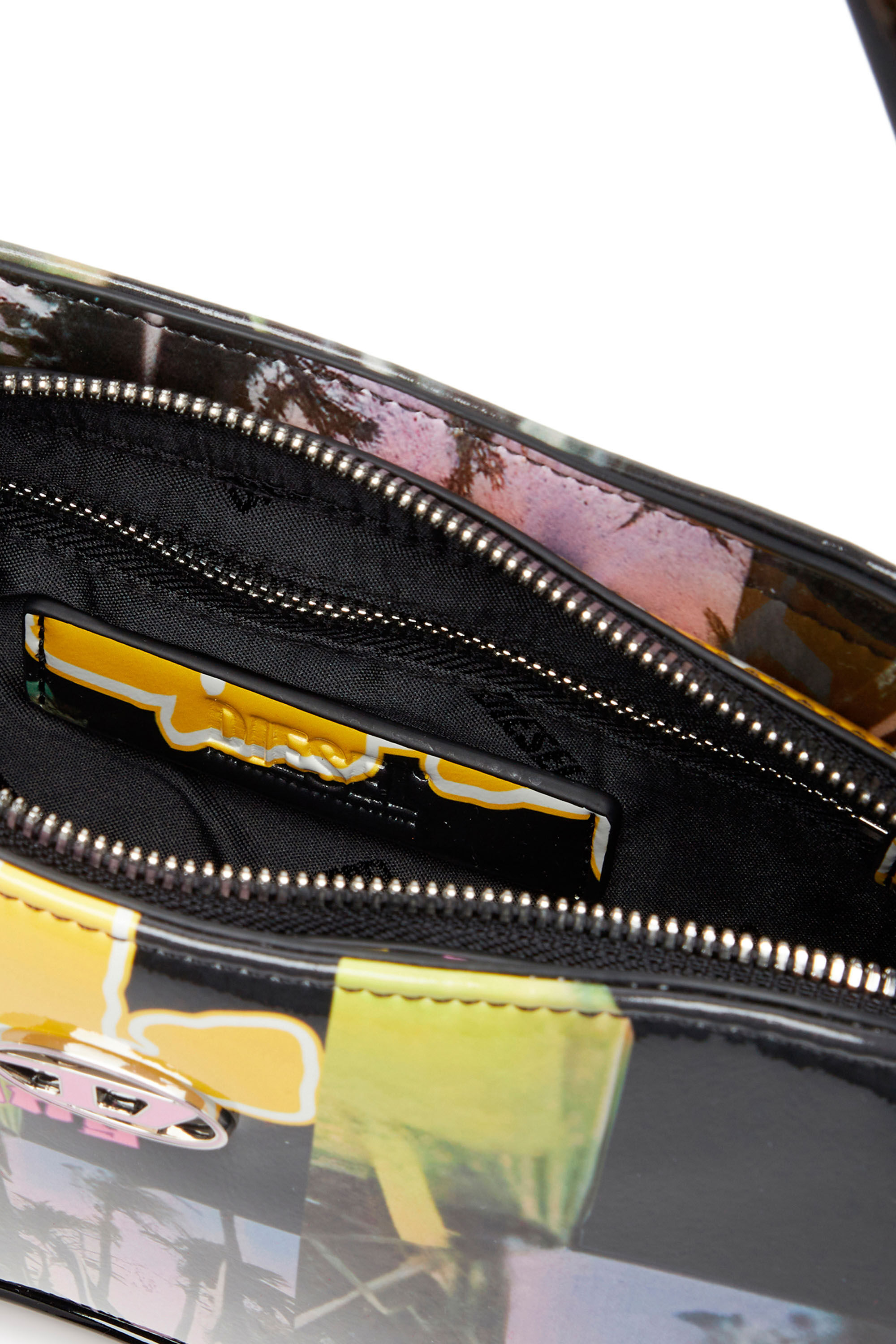 Diesel - PLAY SHOULDER, Woman's Play-Shoulder bag in printed glossy PU in Multicolor - 5