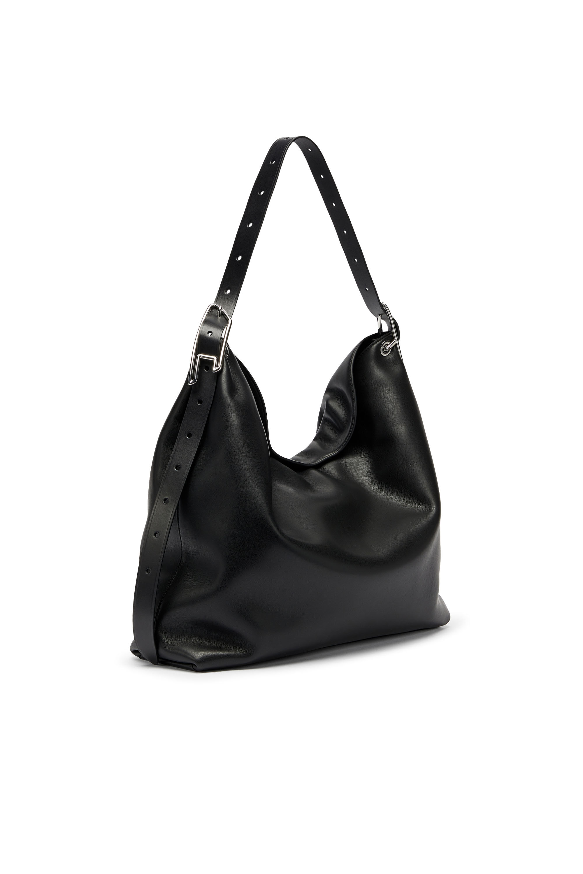 Women's D-Line-Leather hobo bag | Black | Diesel {{Country}}