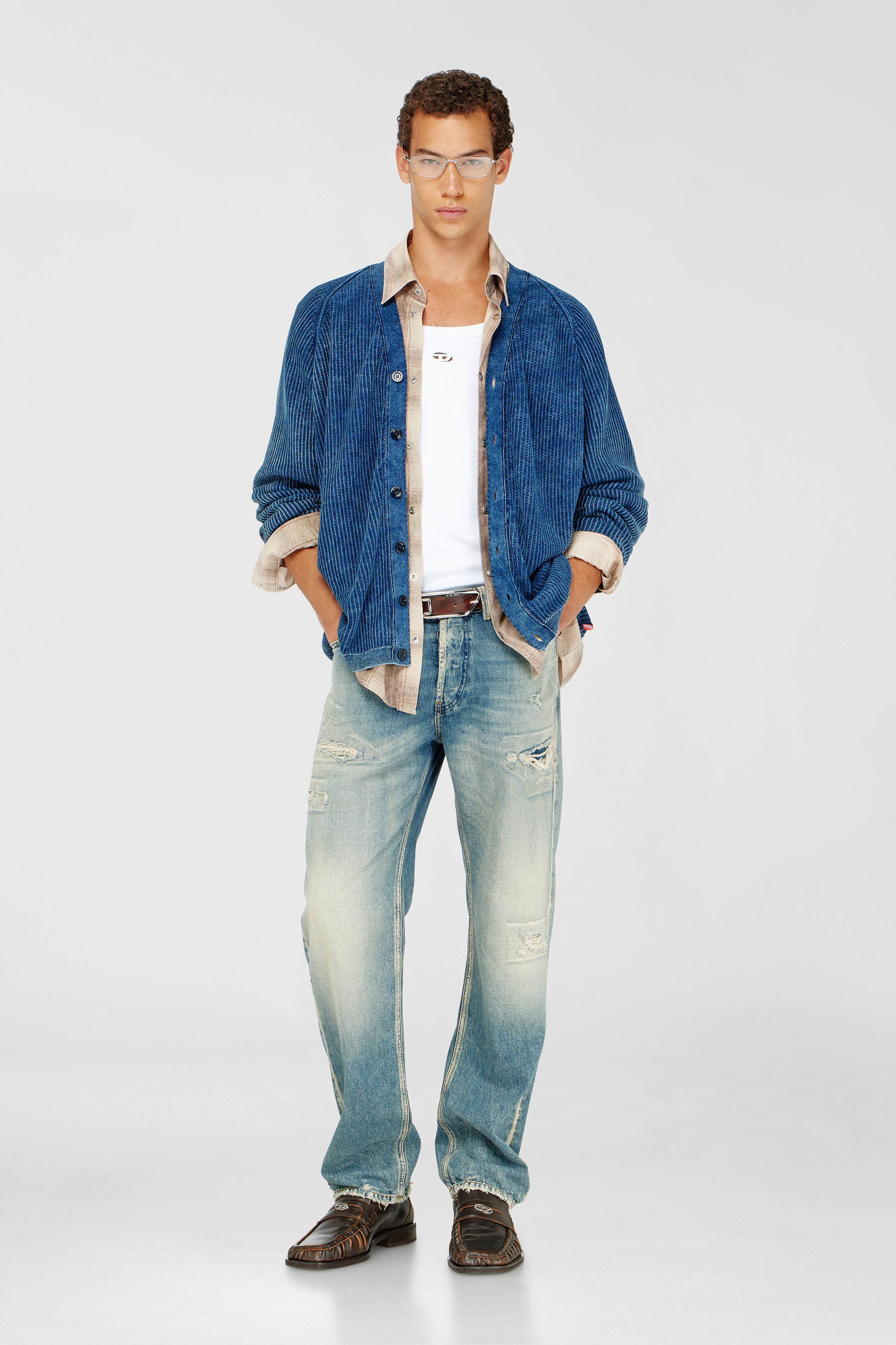Diesel - T-WIFE-DCO, Man's Slim cotton tank with Oval D logo in White - 1