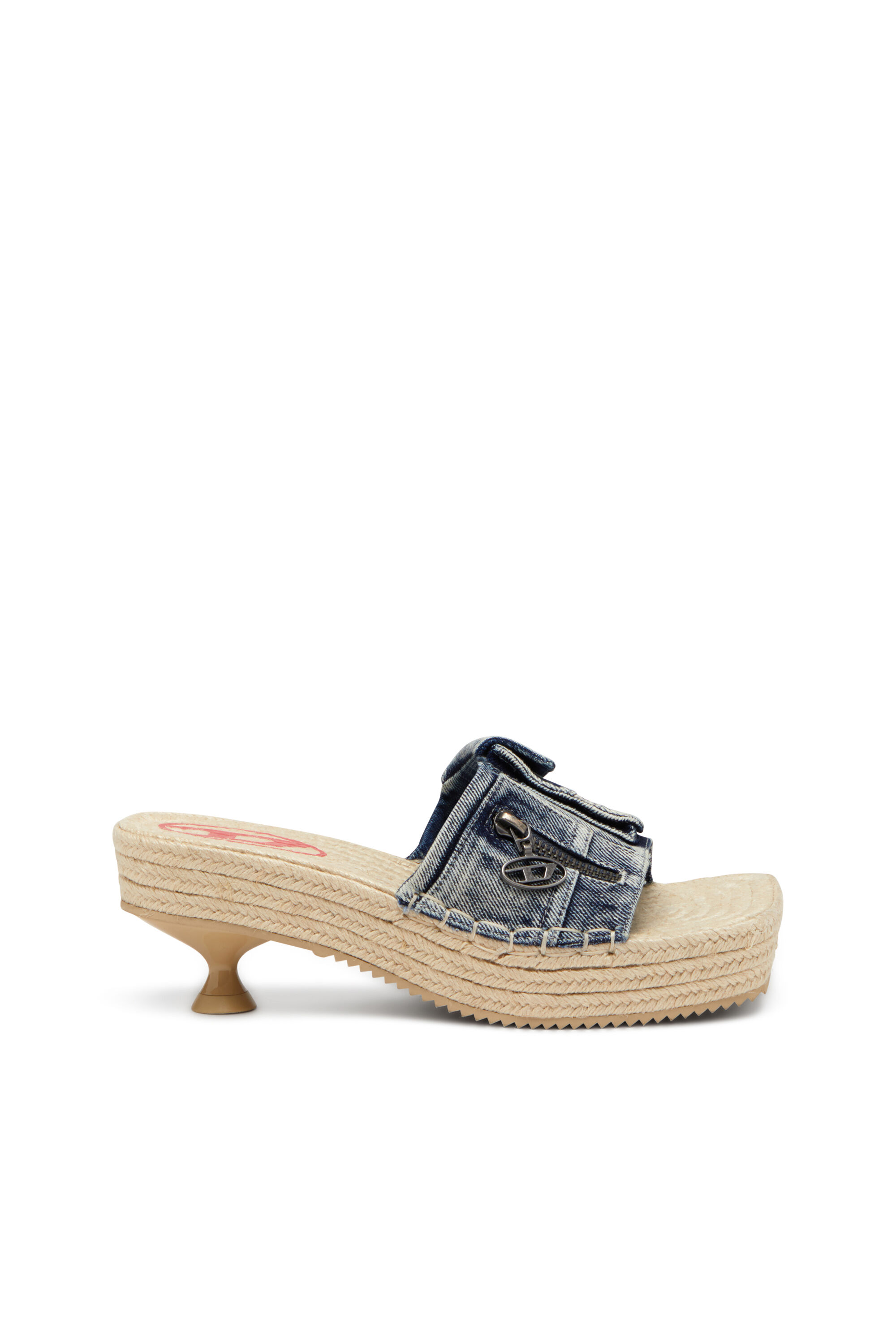 Women's D-Ibiza-Heeled platform espadrilles in denim | Blue