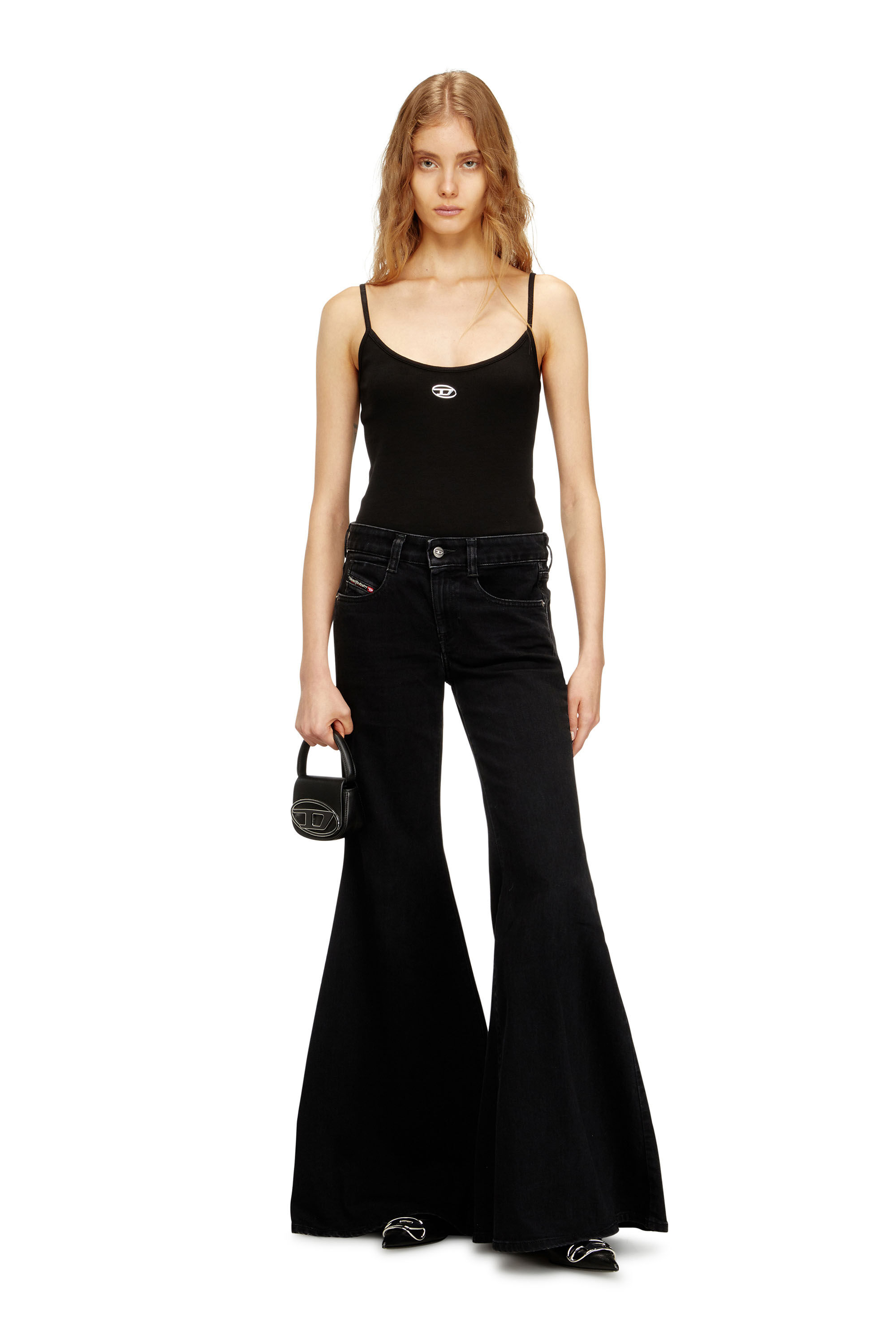 Women's Flare Jeans | Low Waist 1970 D-Bleess | Black/Dark grey