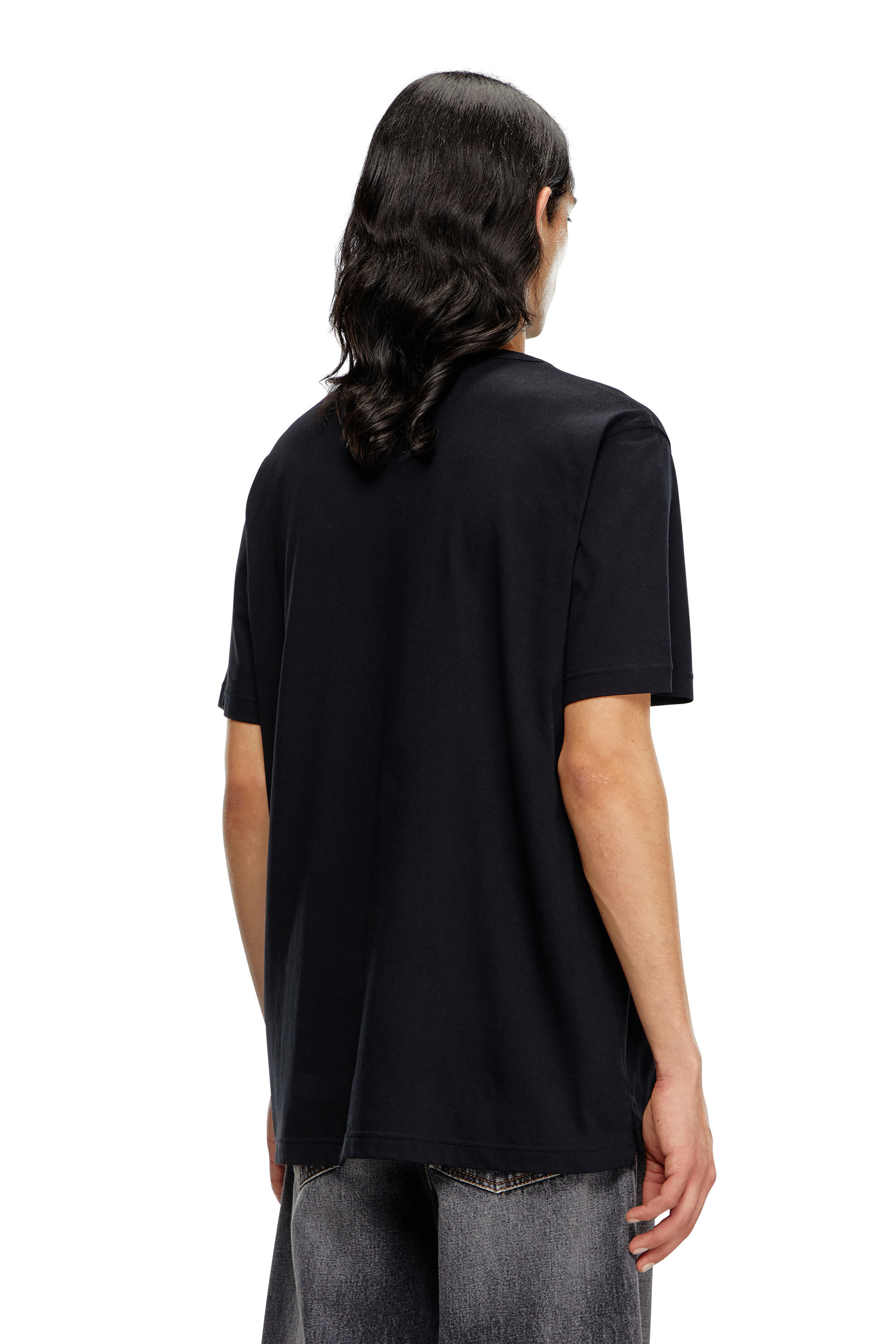 Men s T shirt with injection moulded logo T JUST OD Diesel