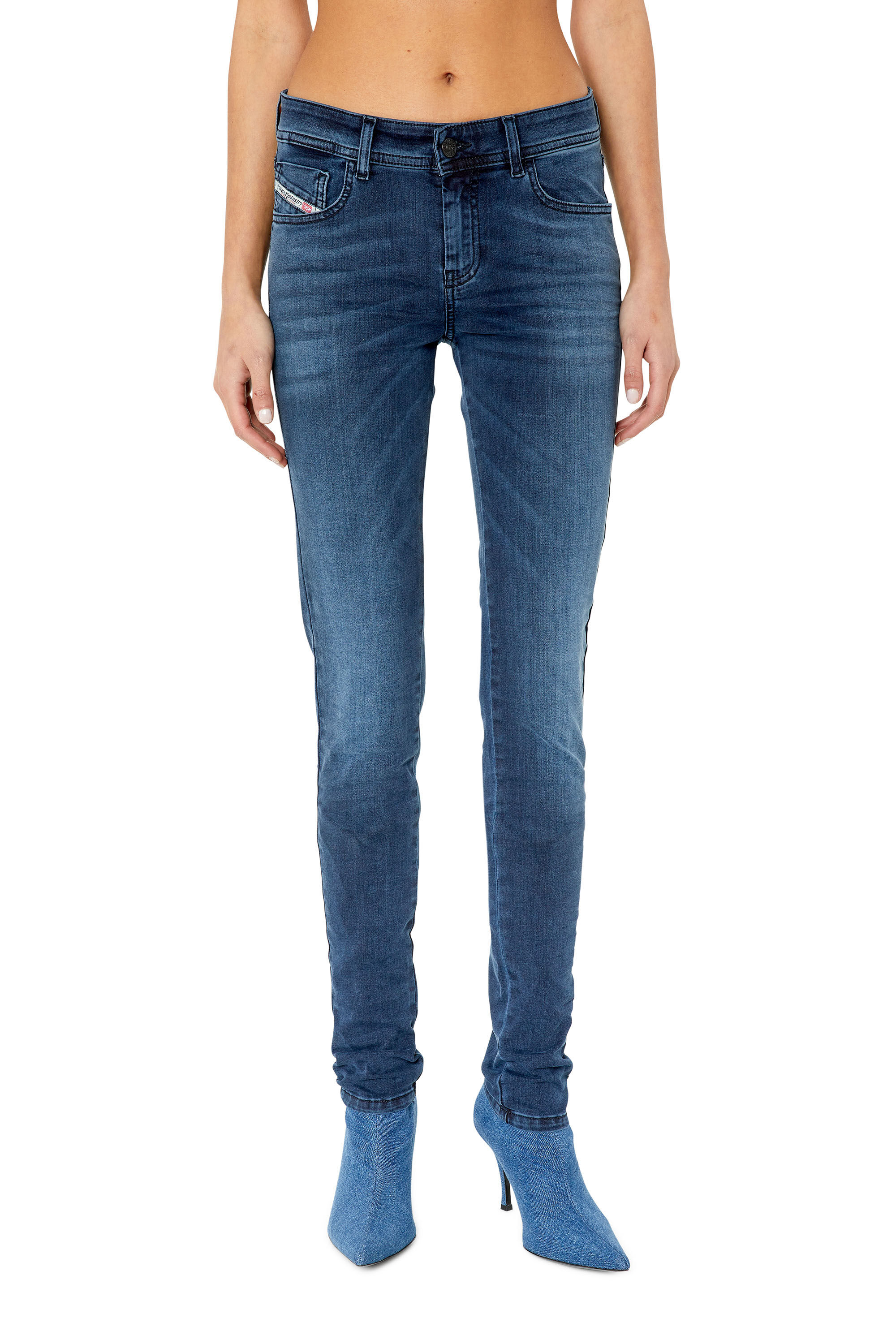 Diesel - 2017 Slandy E84UT Super skinny Jeans, Dark Blue - Image 3