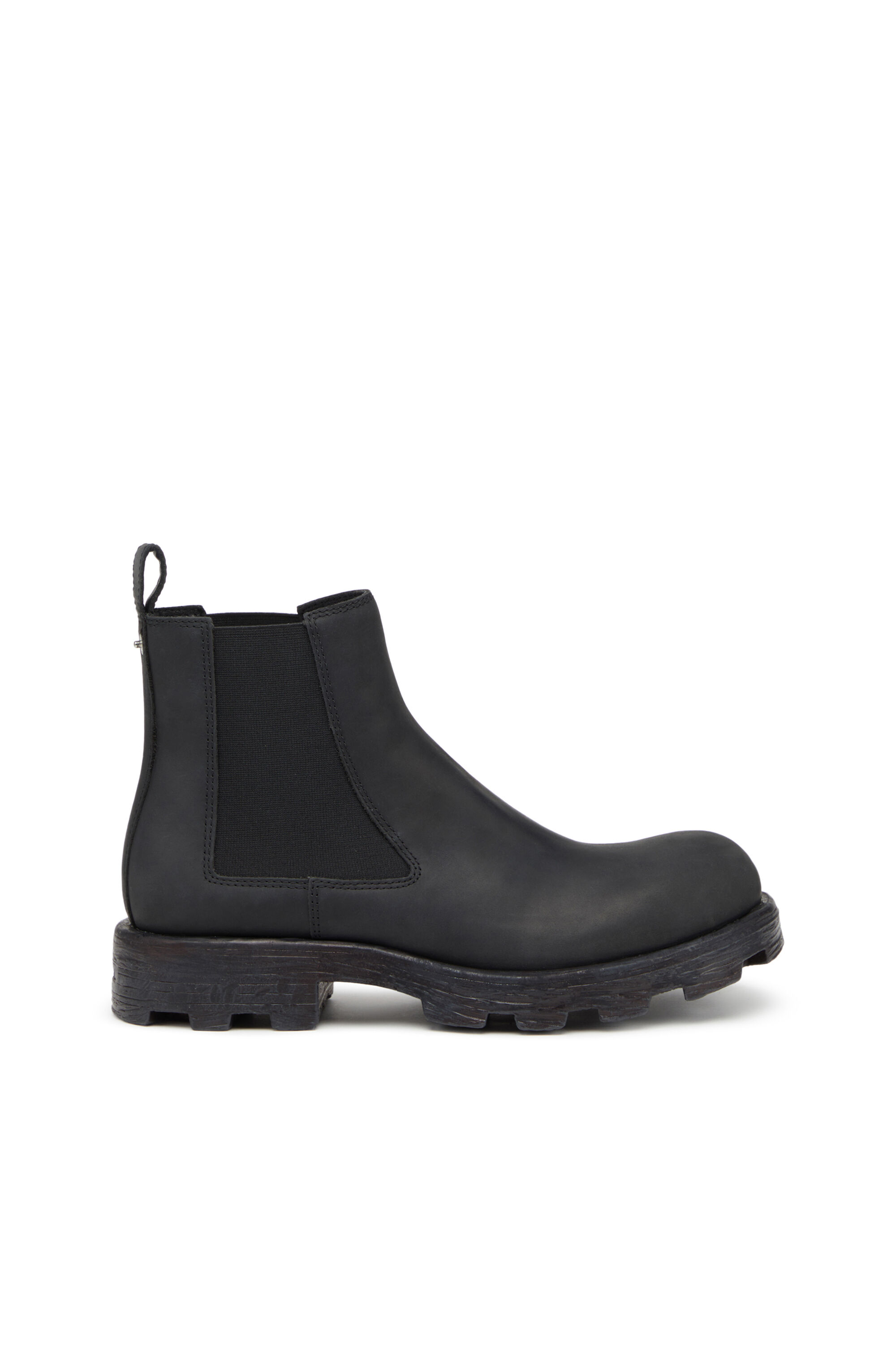 Men s D Hammer LCH Chelsea boots in waxed nubuck leather Black Diesel