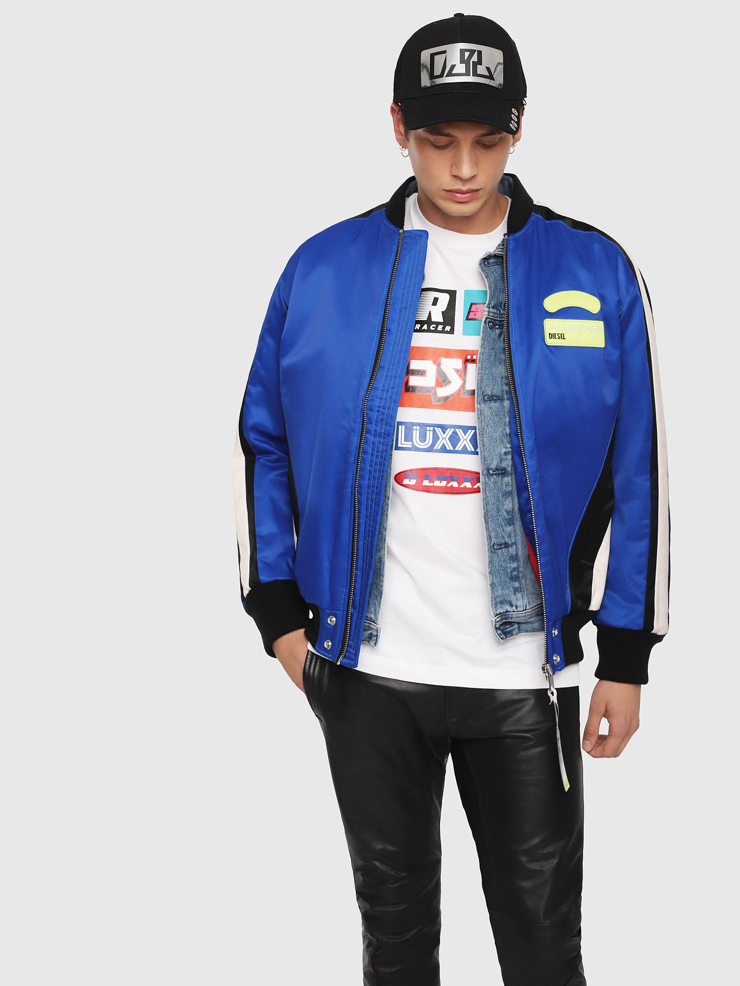 diesel blue bomber jacket